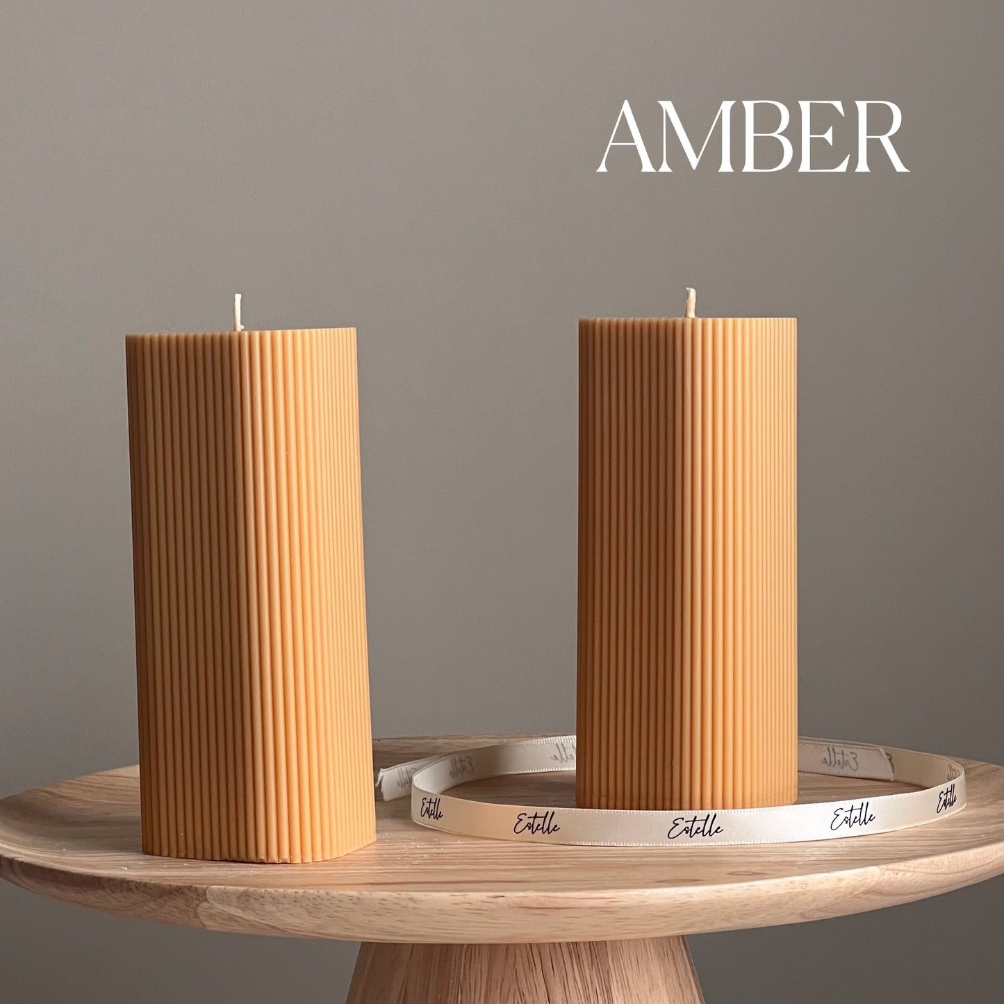 Ribbed Pillar Candle-6