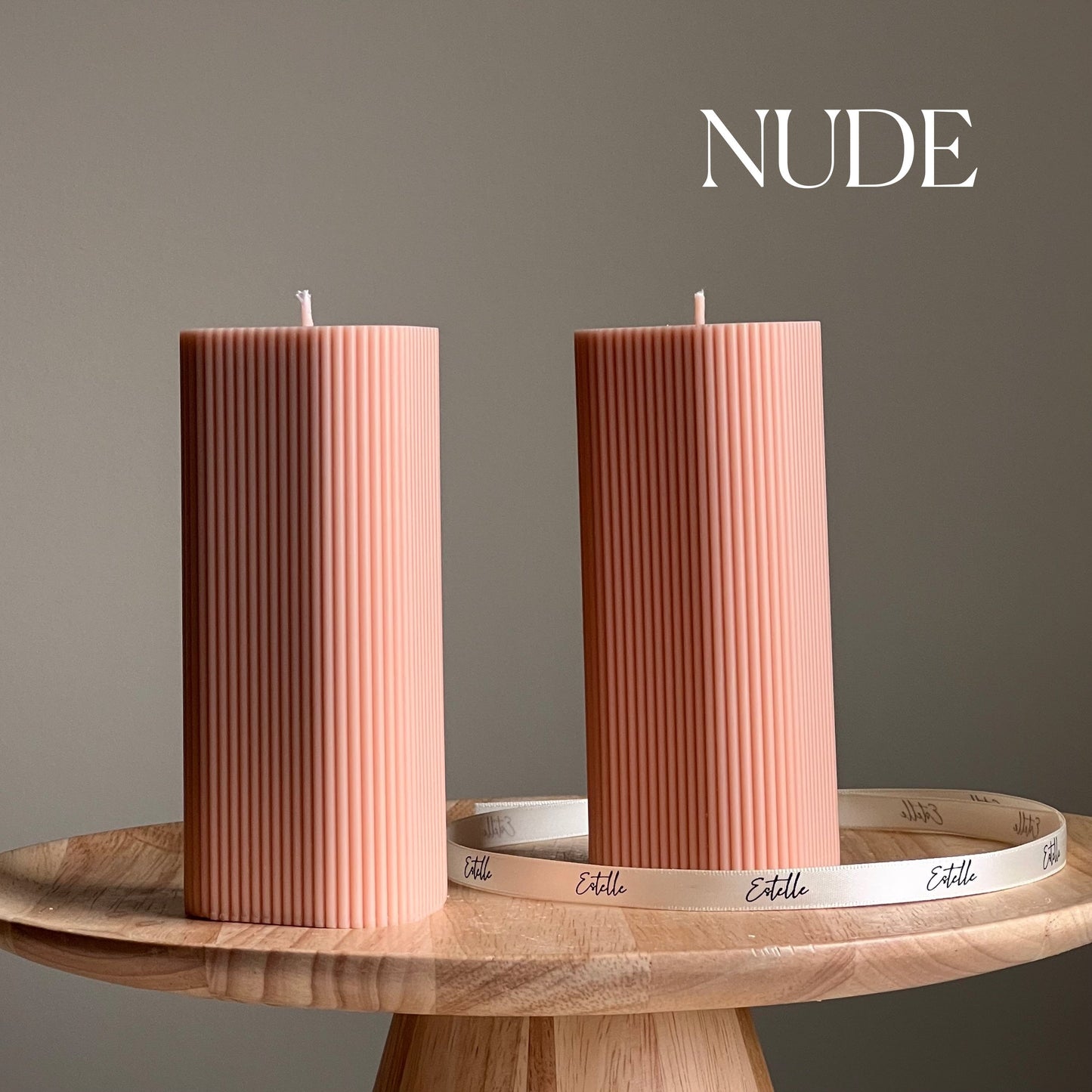 Ribbed Pillar Candle-3