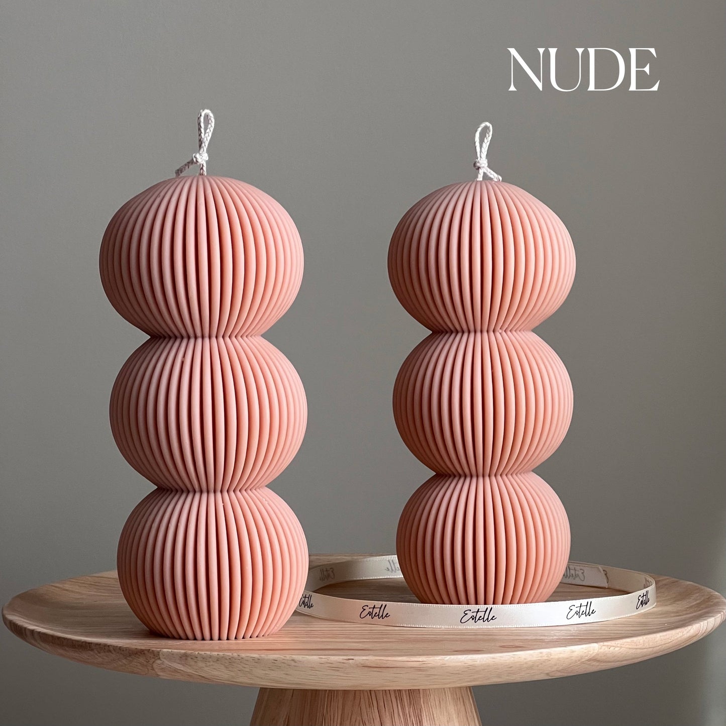 Ribbed Balls Pillar Candle-1