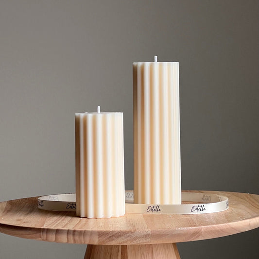 Ribbed Pillar Candle-0