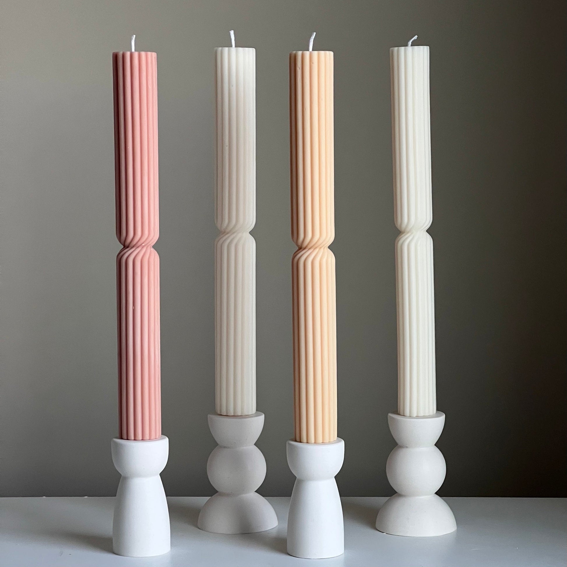 Tall Ribbed Twisted Taper Candle-0