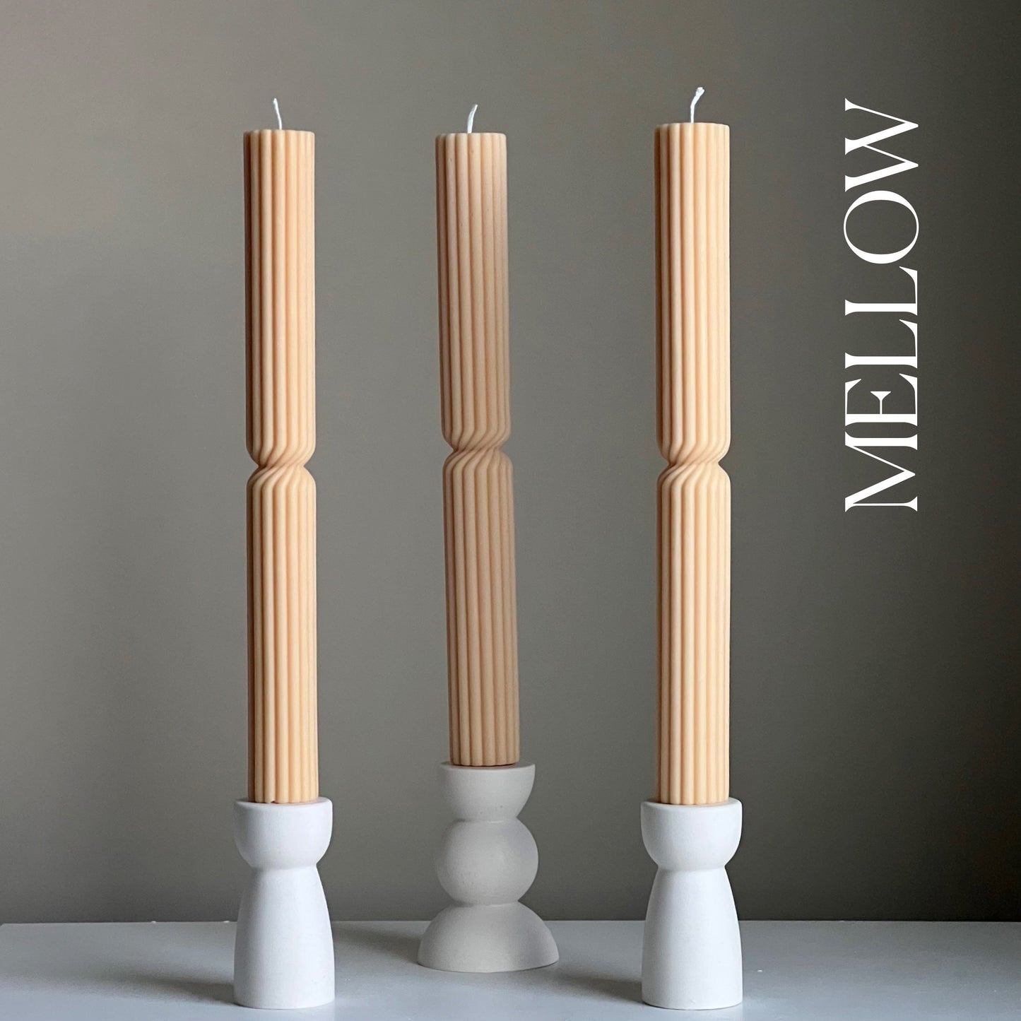 Tall Ribbed Twisted Taper Candle-4