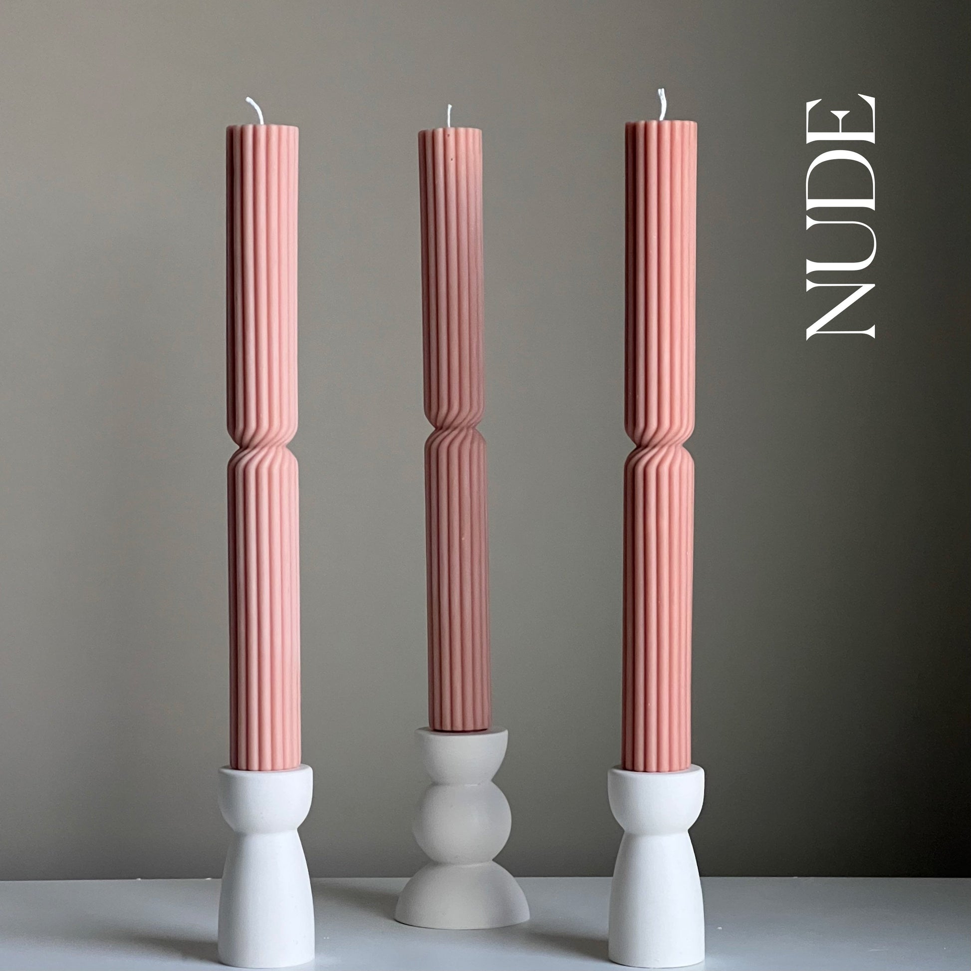 Tall Ribbed Twisted Taper Candle-2