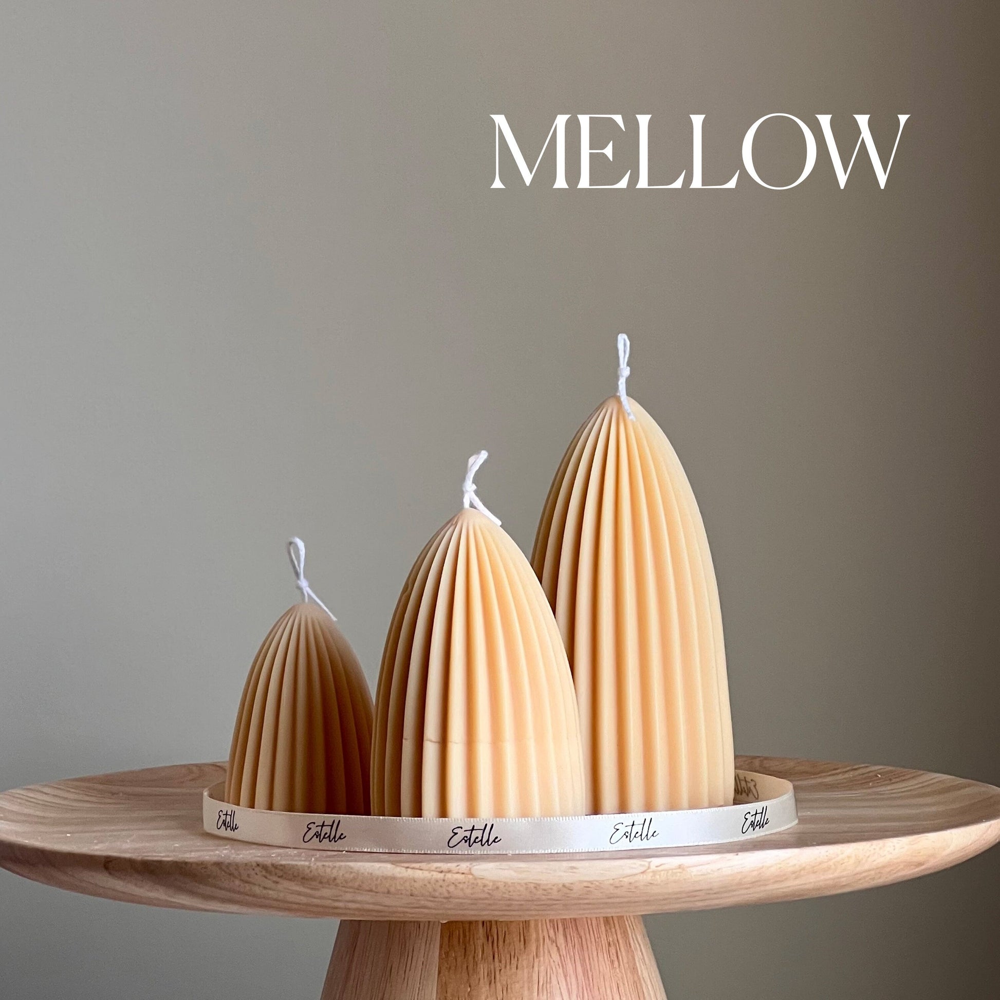 Ribbed Conical Candle Set-3