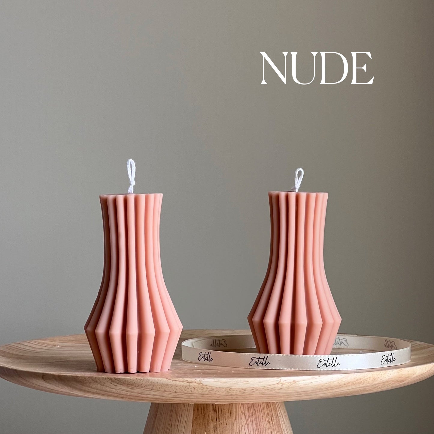 Ribbed Pillar Candle-1