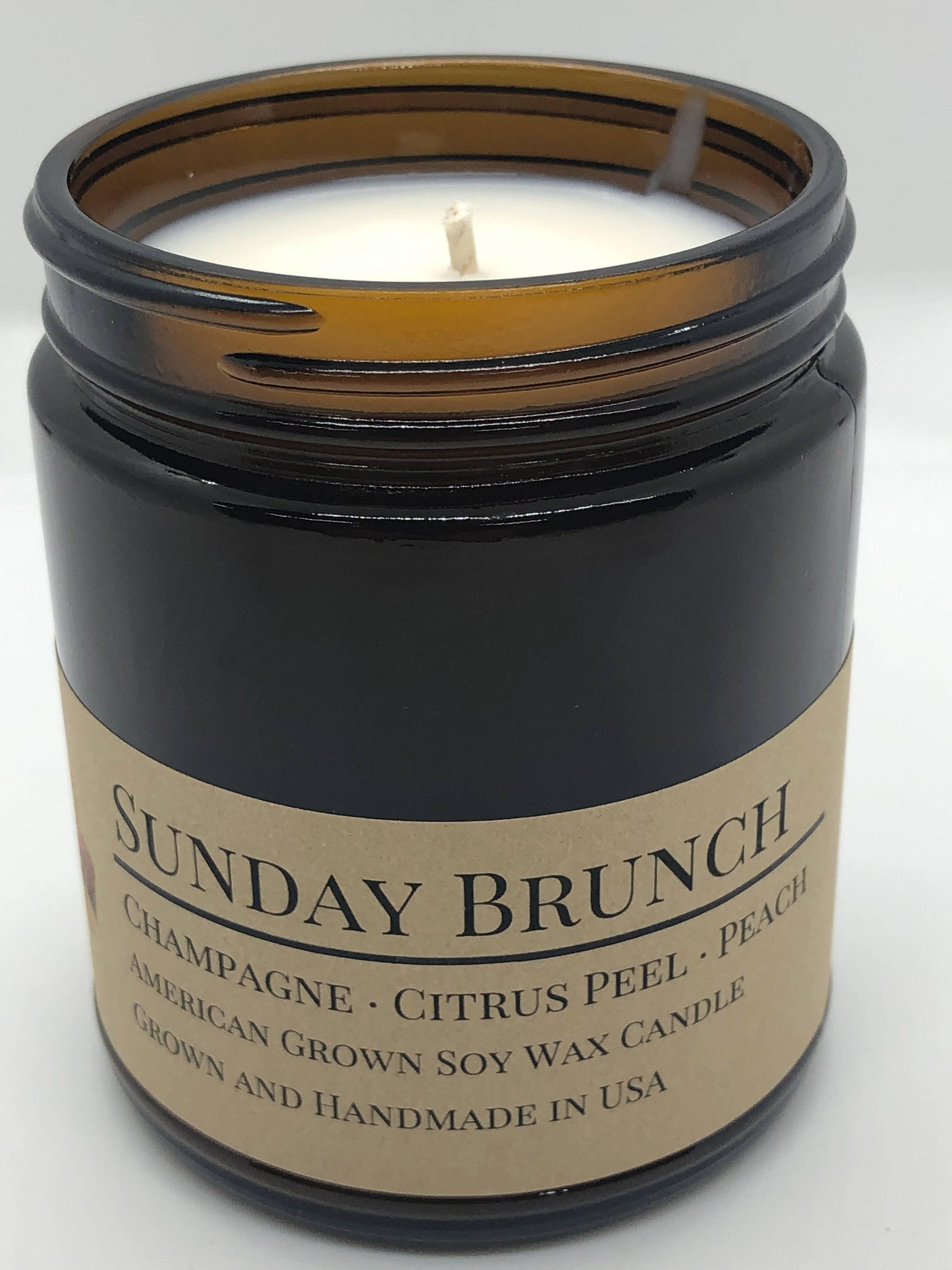 Sunday Brunch Soy Wax Candle | 9 oz Amber Apothecary Jar-3