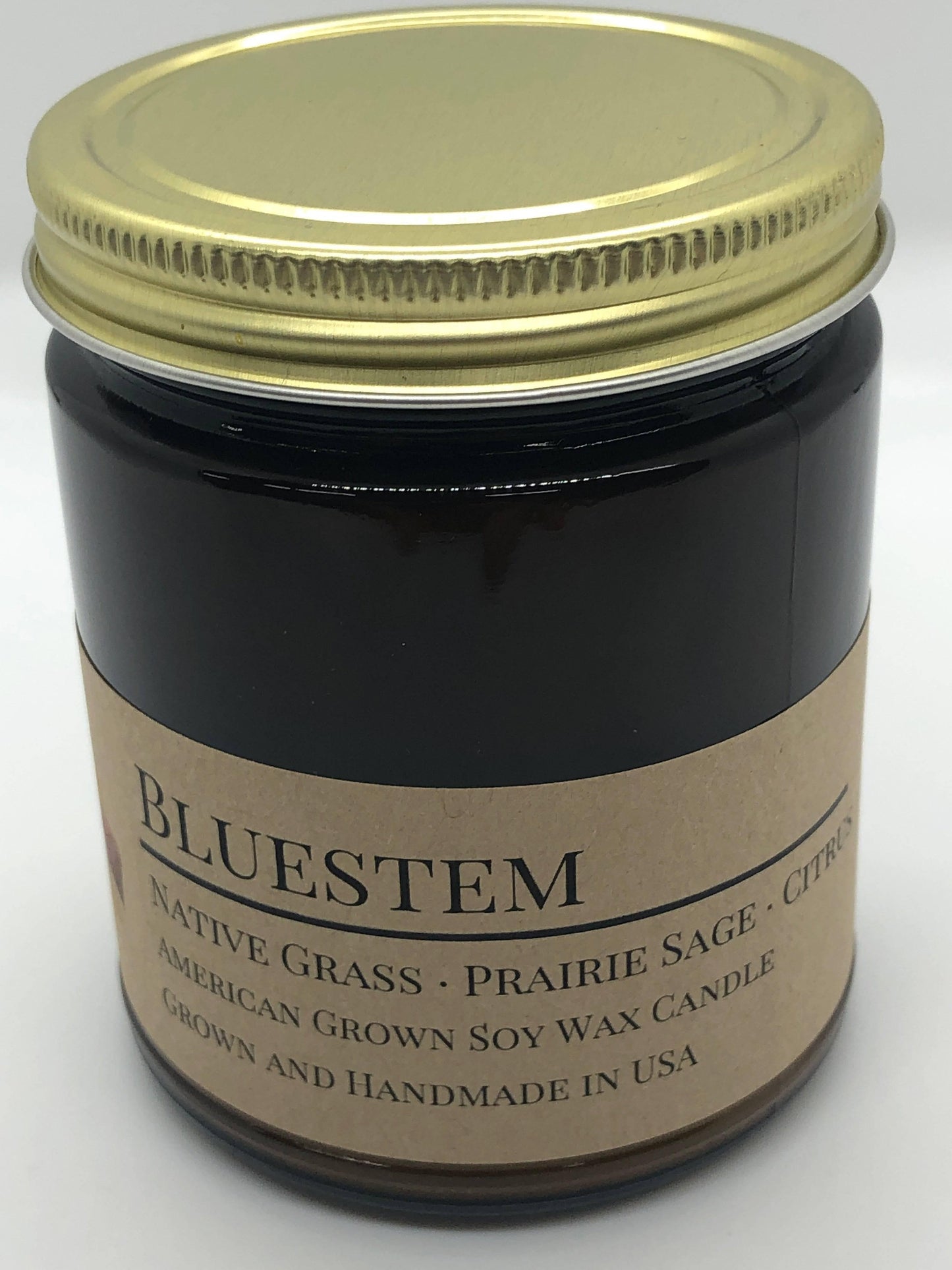 Bluestem Soy Wax Candle | 9 oz Amber Apothecary Jar-3