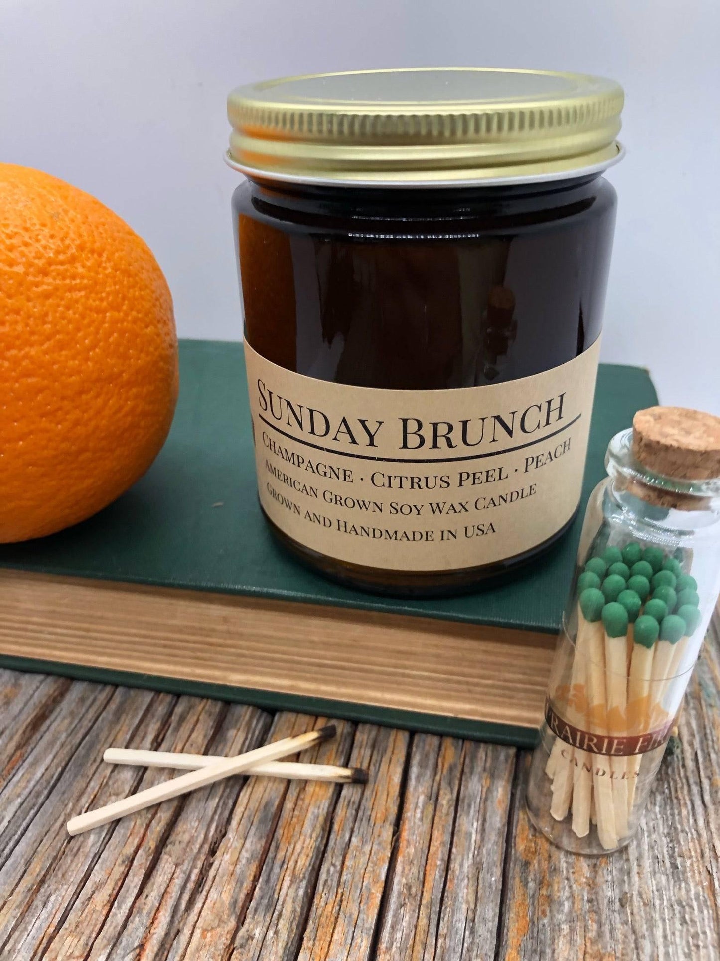 Sunday Brunch Soy Wax Candle | 9 oz Amber Apothecary Jar-1