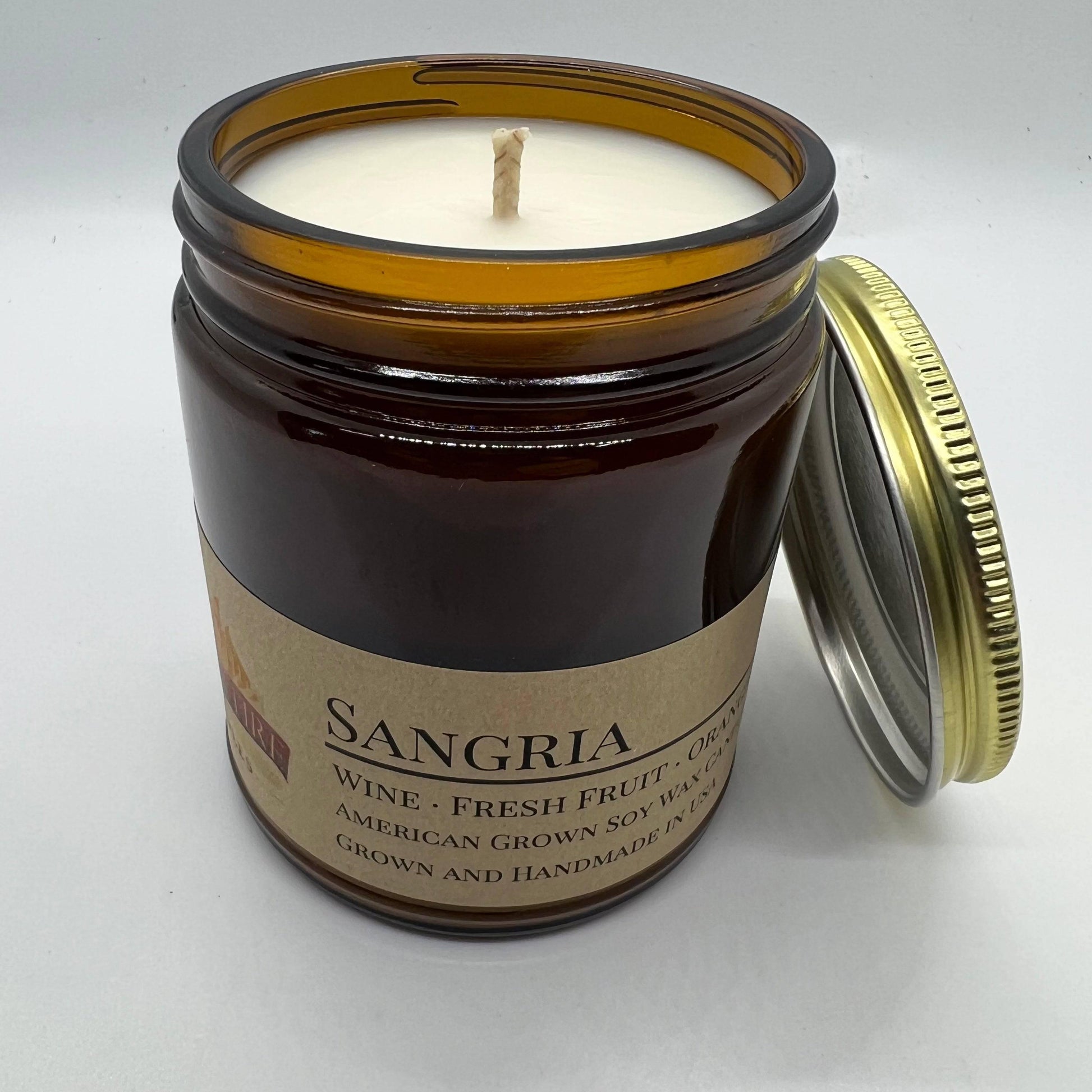 Sangria Soy Wax Candle | 9 oz Amber Apothecary Jar-0