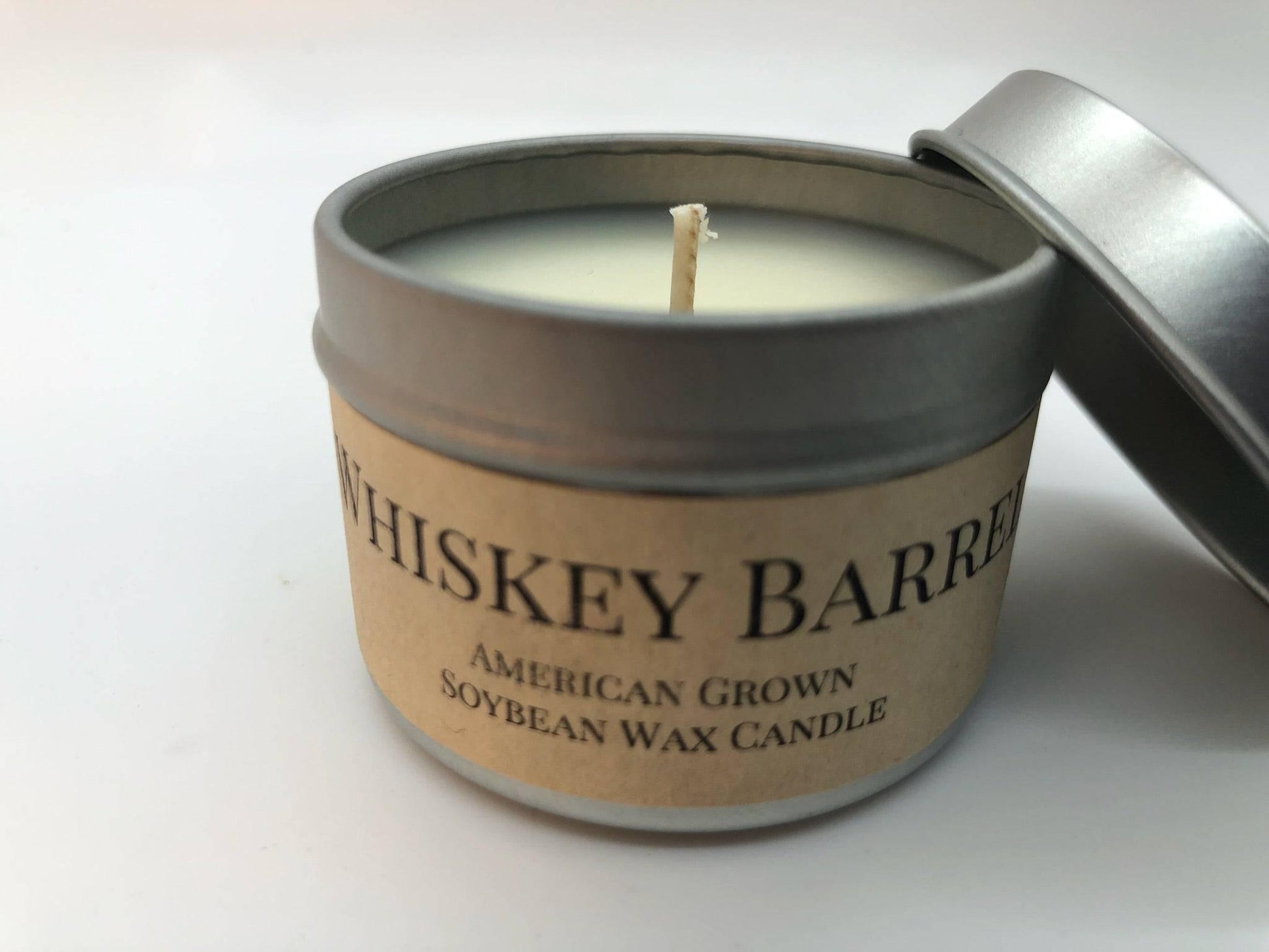 Whiskey Barrel Soy Wax Candle | 2 oz Travel Tin-3