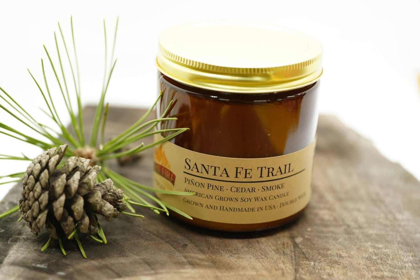 Santa Fe Trail Soy Wax Candle | 16 oz Double Wick Amber Apothecary Jar-2