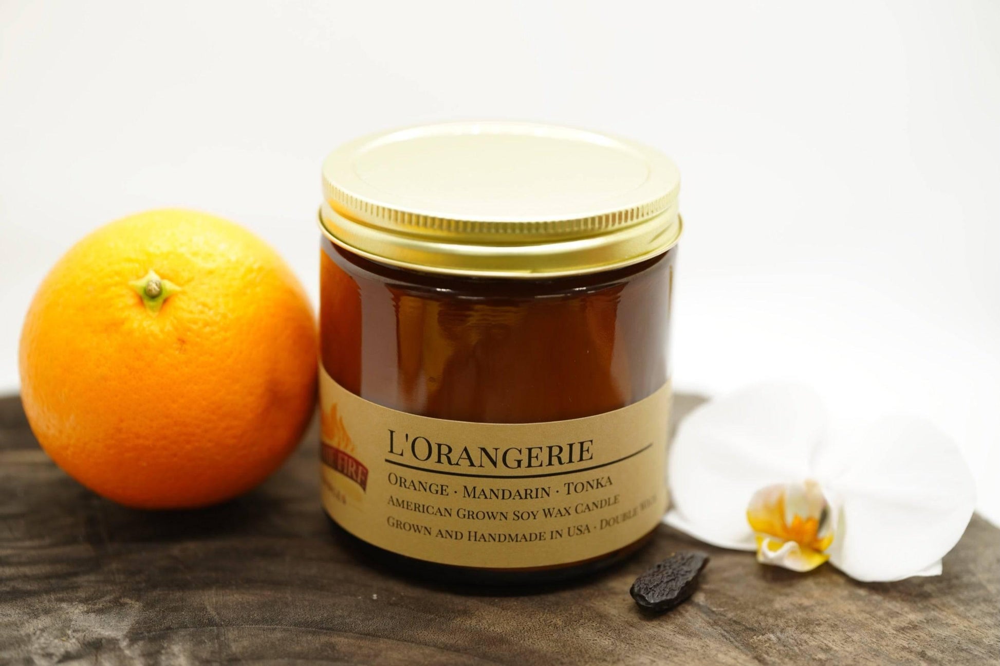 L'Orangerie Soy Wax Candle | 16 oz Double Wick Amber Apothecary Jar-1