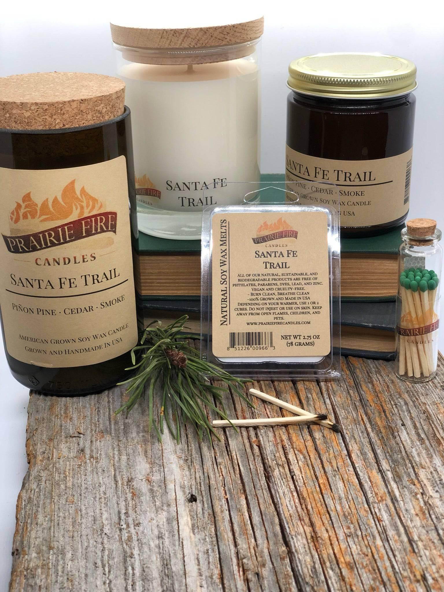 Santa Fe Trail Soy Wax Candle | Repurposed Wine Bottle Candle Natural Cork | Handmade in USA Candle | Eco-Friendly Candle | Non-Toxic Soy Candle-1