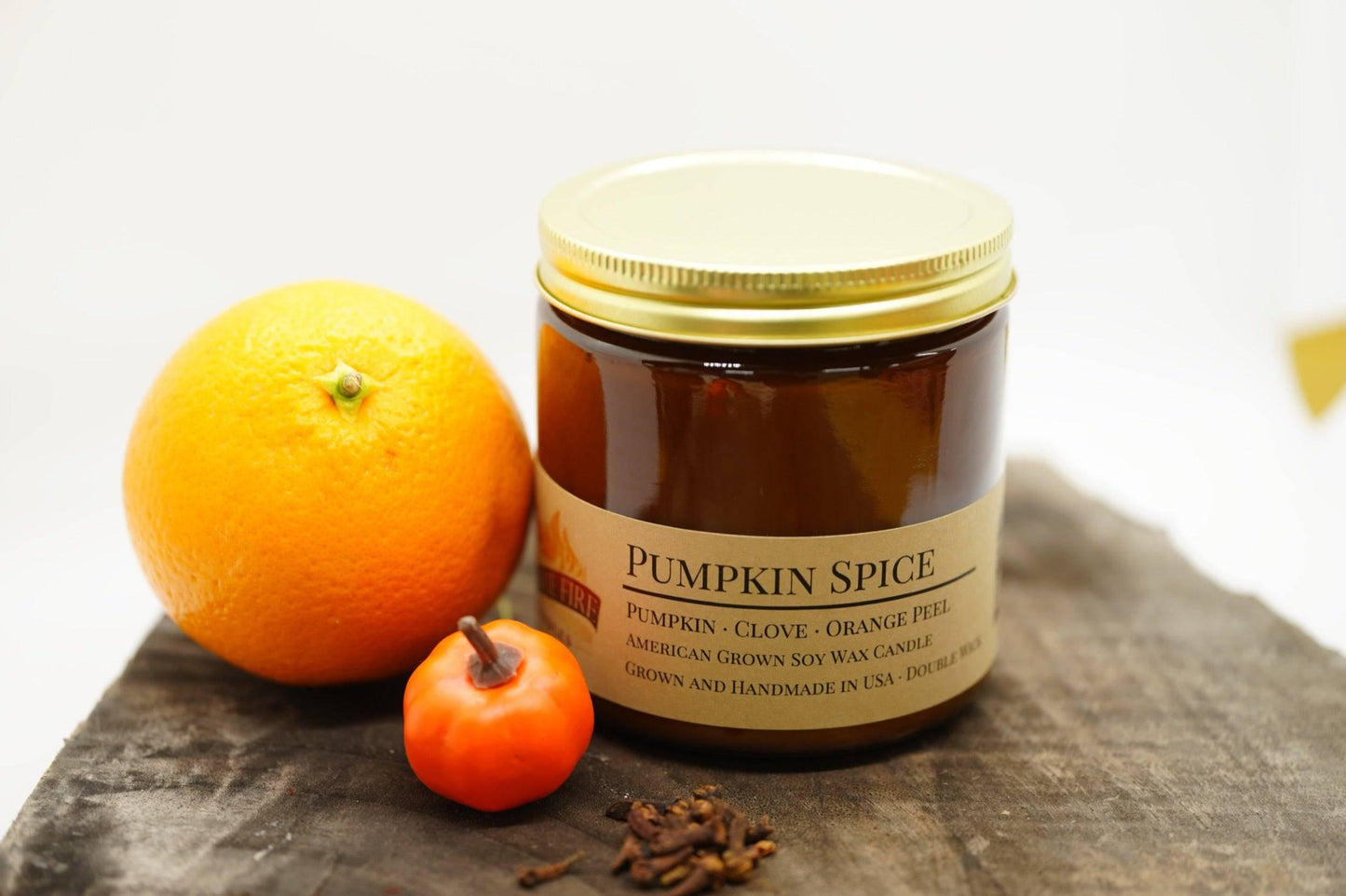 Pumpkin Spice Soy Wax Candle | 16 oz Double Wick Amber Apothecary Jar-0