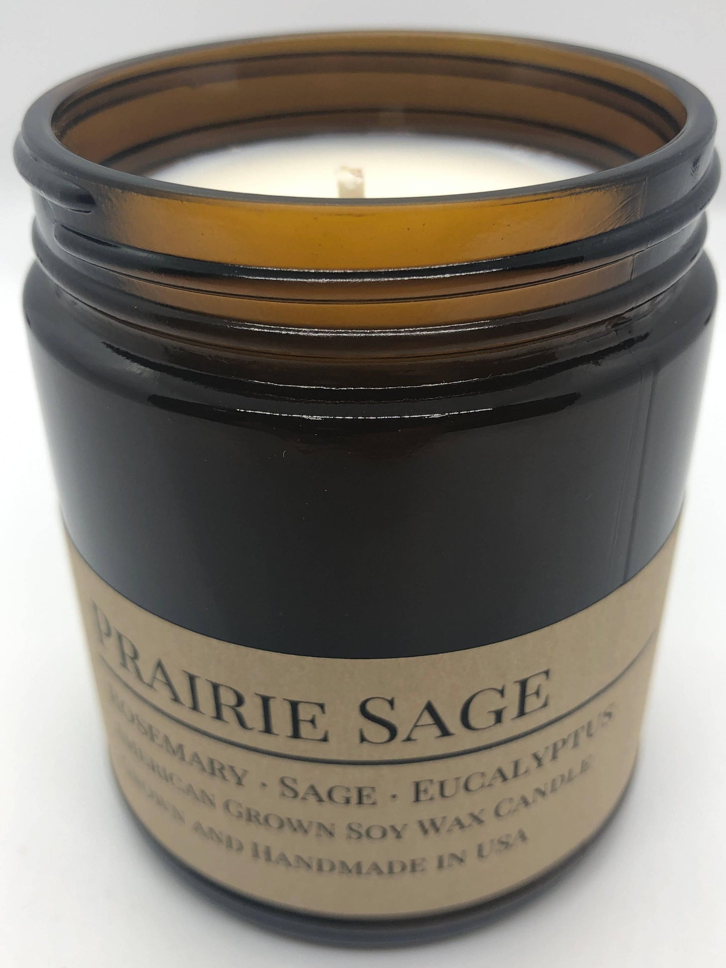 Prairie Sage Soy Wax Candle | 9 oz Amber Apothecary Jar-3