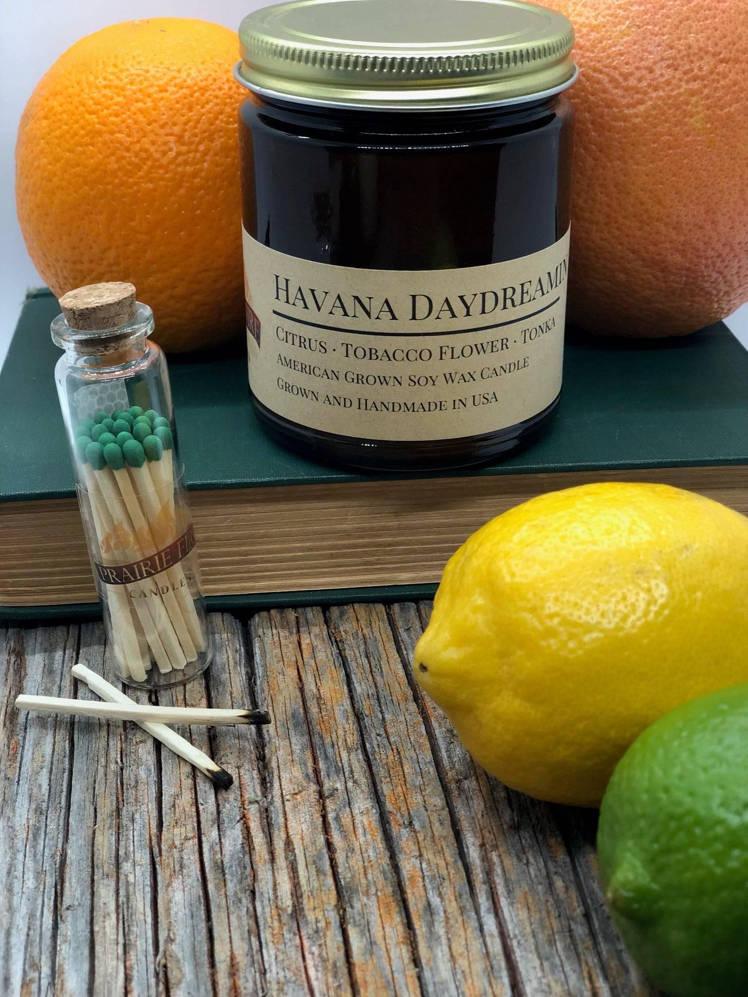 Havana Daydreamin' Soy Wax Candle | 9 oz Amber Apothecary Jar-1