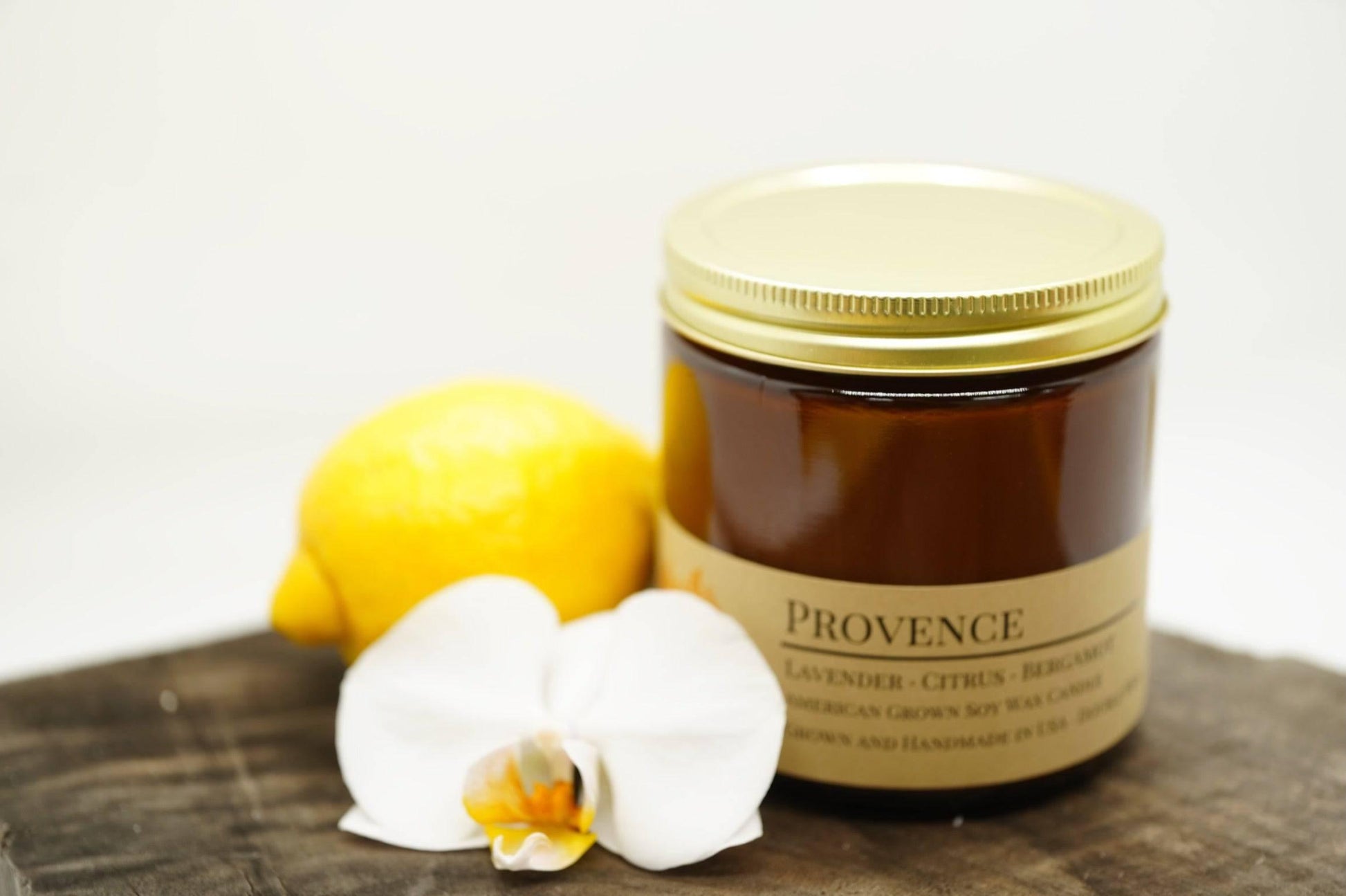 Provence (Lavender) Soy Wax Candle | 16 oz Double Wick Amber Apothecary Jar-3