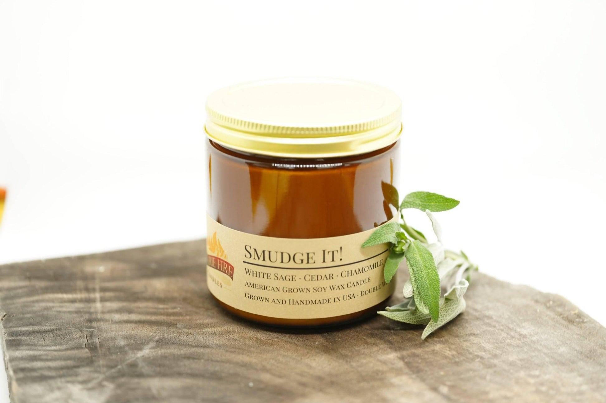 Smudge It! Soy Wax Candle | 16 oz Double Wick Amber Apothecary Jar-2