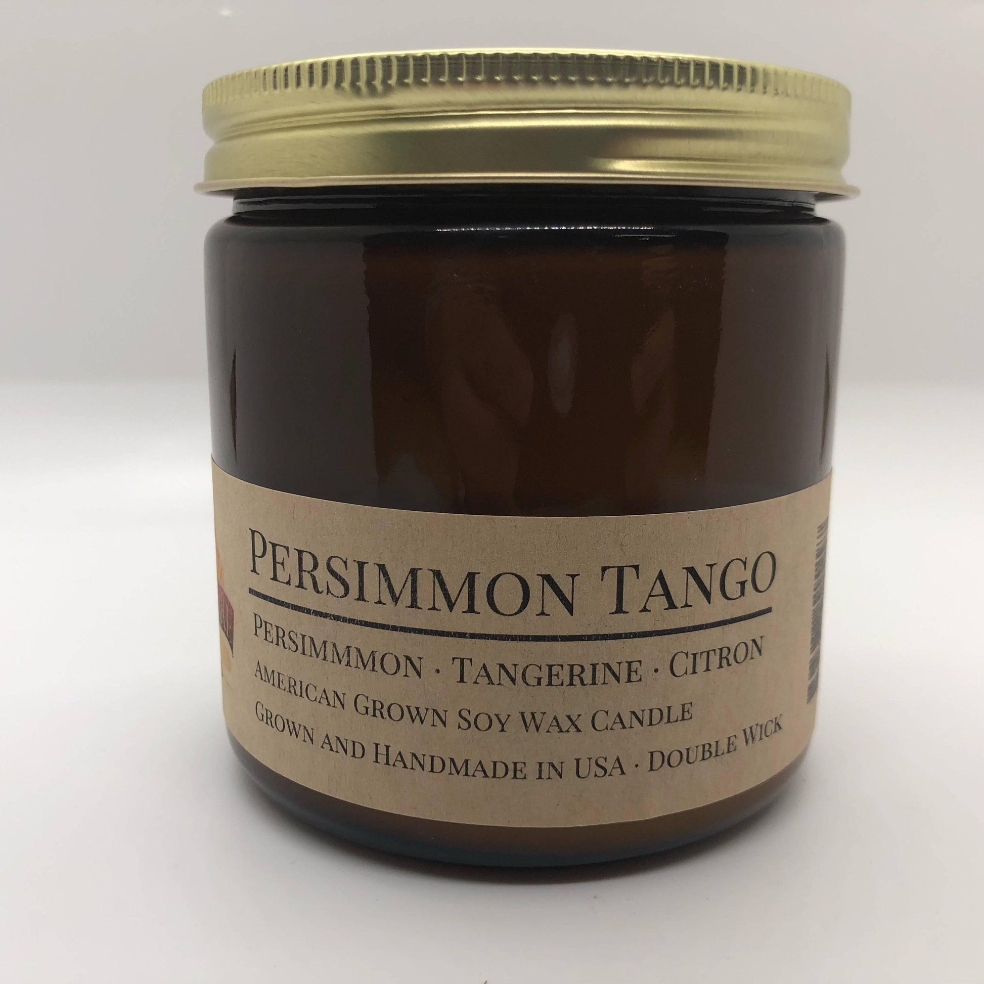 Persimmon Tango Soy Wax Candle | 9 oz Amber Apothecary Jar-1