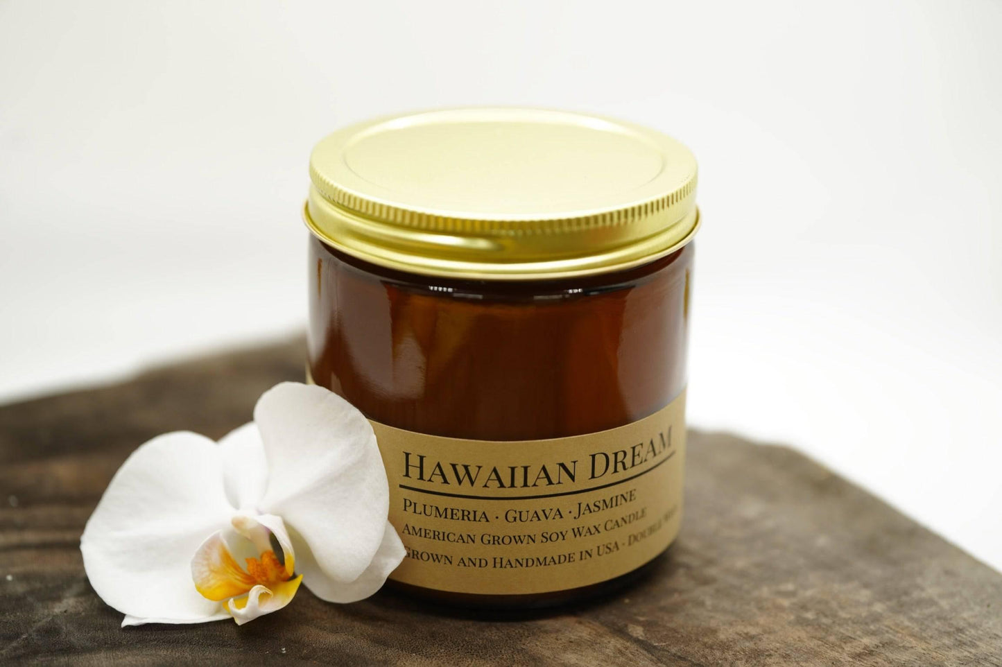 Hawaiian Dream Soy Wax Candle | 16 oz Double Wick Amber Apothecary Jar-3