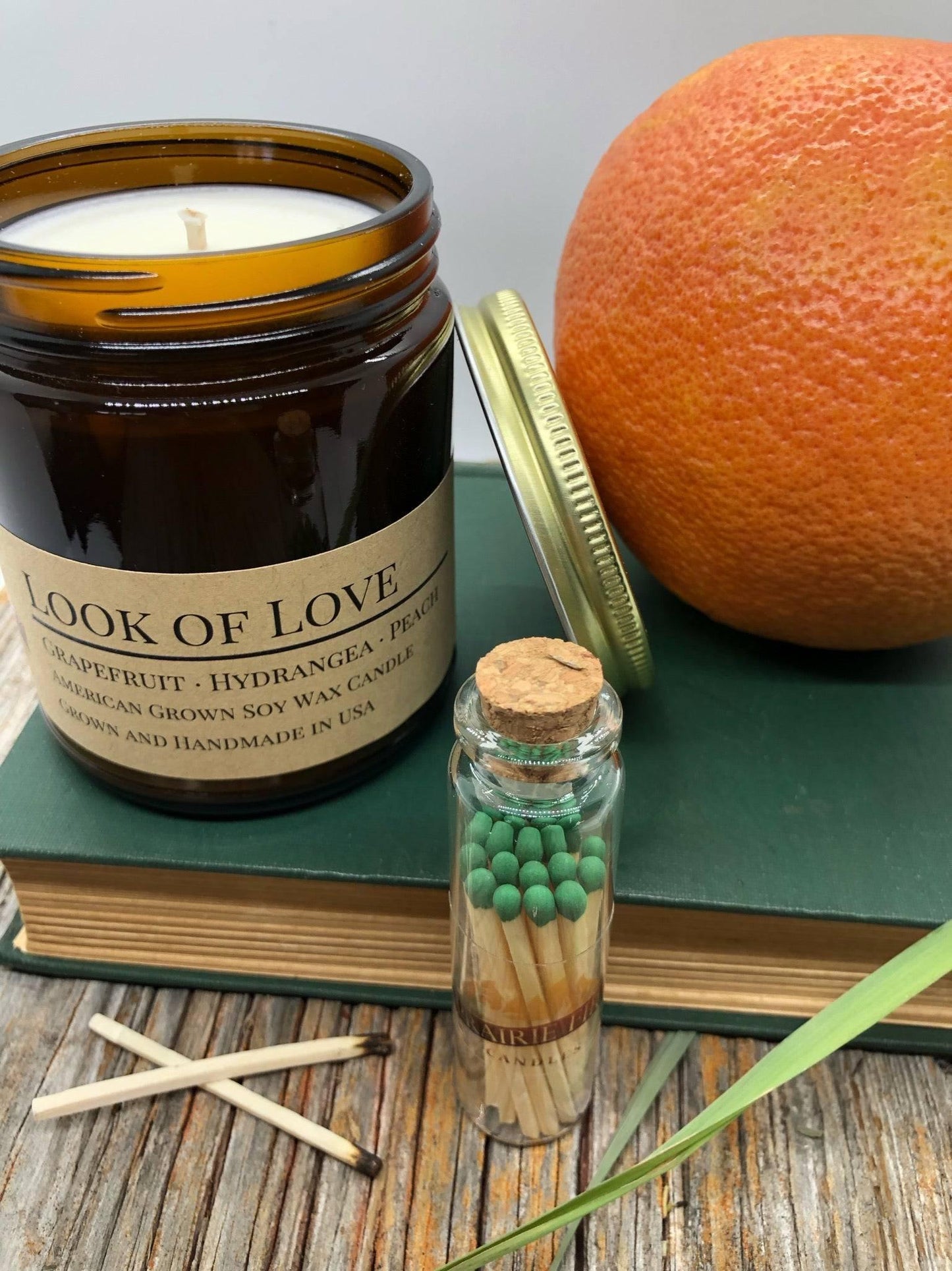 Look of Love Soy Wax Candle | 9 oz Amber Apothecary Jar-0