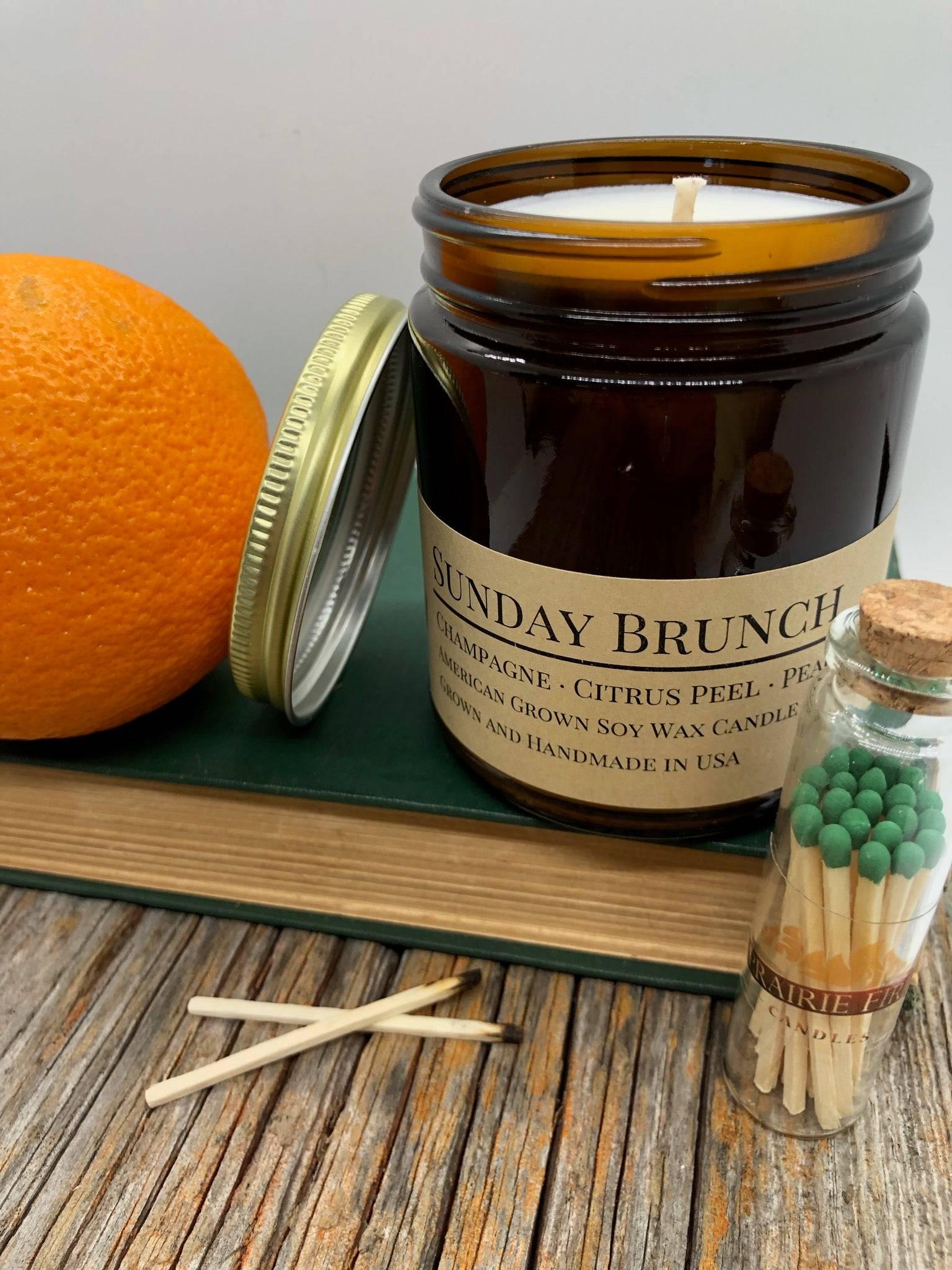 Sunday Brunch Soy Wax Candle | 9 oz Amber Apothecary Jar-0