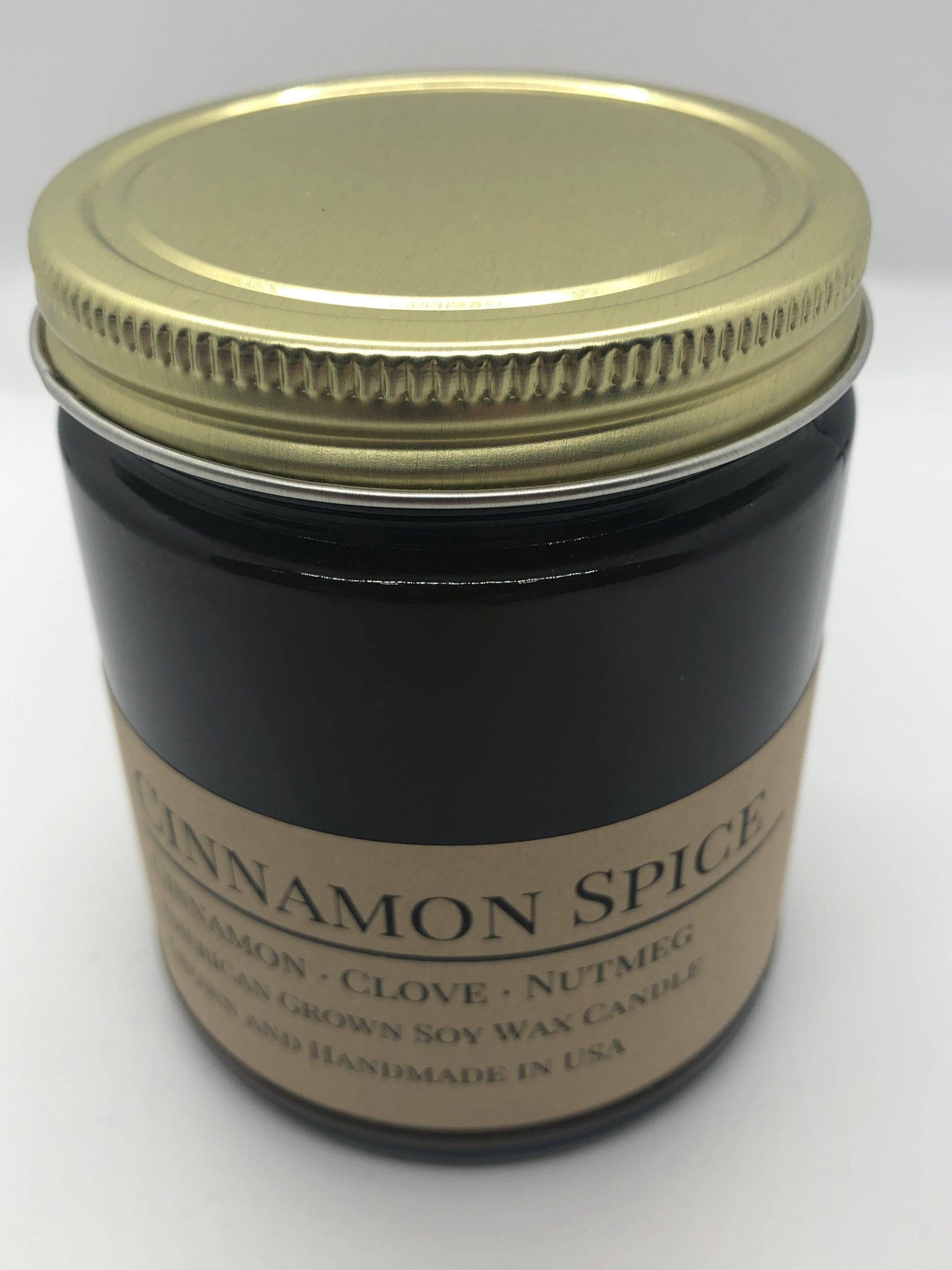 Cinnamon Spice Soy Wax Candle | 9 oz Amber Apothecary Jar-4