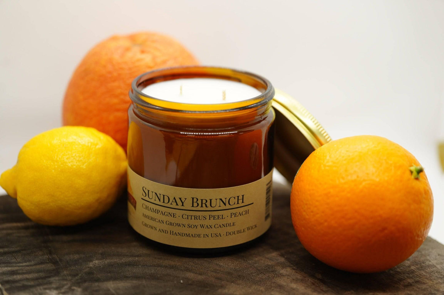 Sunday Brunch Soy Wax Candle | 16 oz Double Wick Amber Apothecary Jar-3