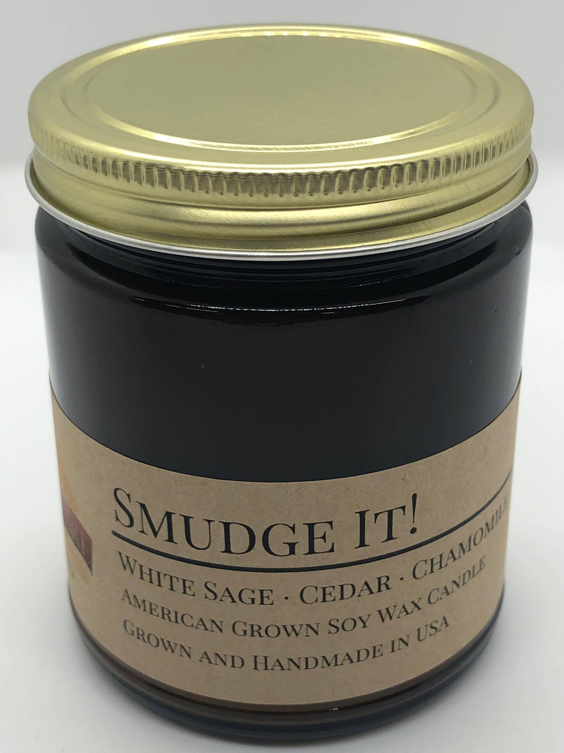 Smudge It! Soy Wax Candle | 9 oz Amber Apothecary Jar-4