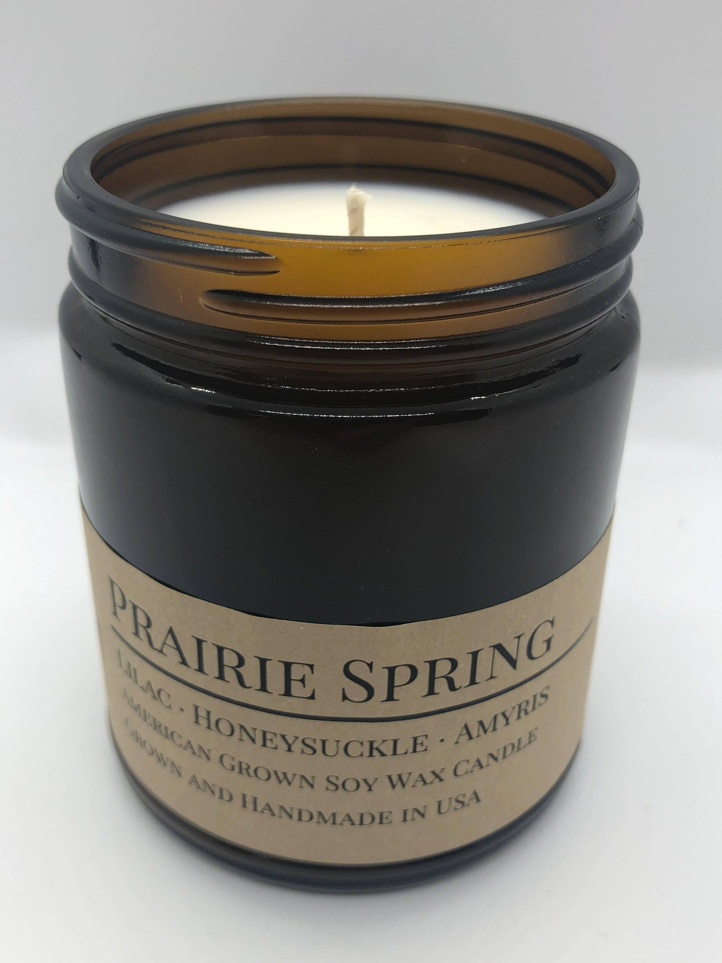 Prairie Spring Soy Wax Candle | 9 oz Amber Apothecary Jar-3