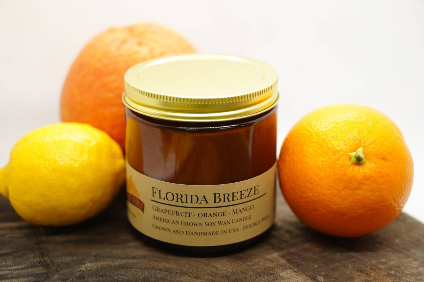 Florida Breeze Soy Wax Candle | 16 oz Double Wick Amber Apothecary Jar-3