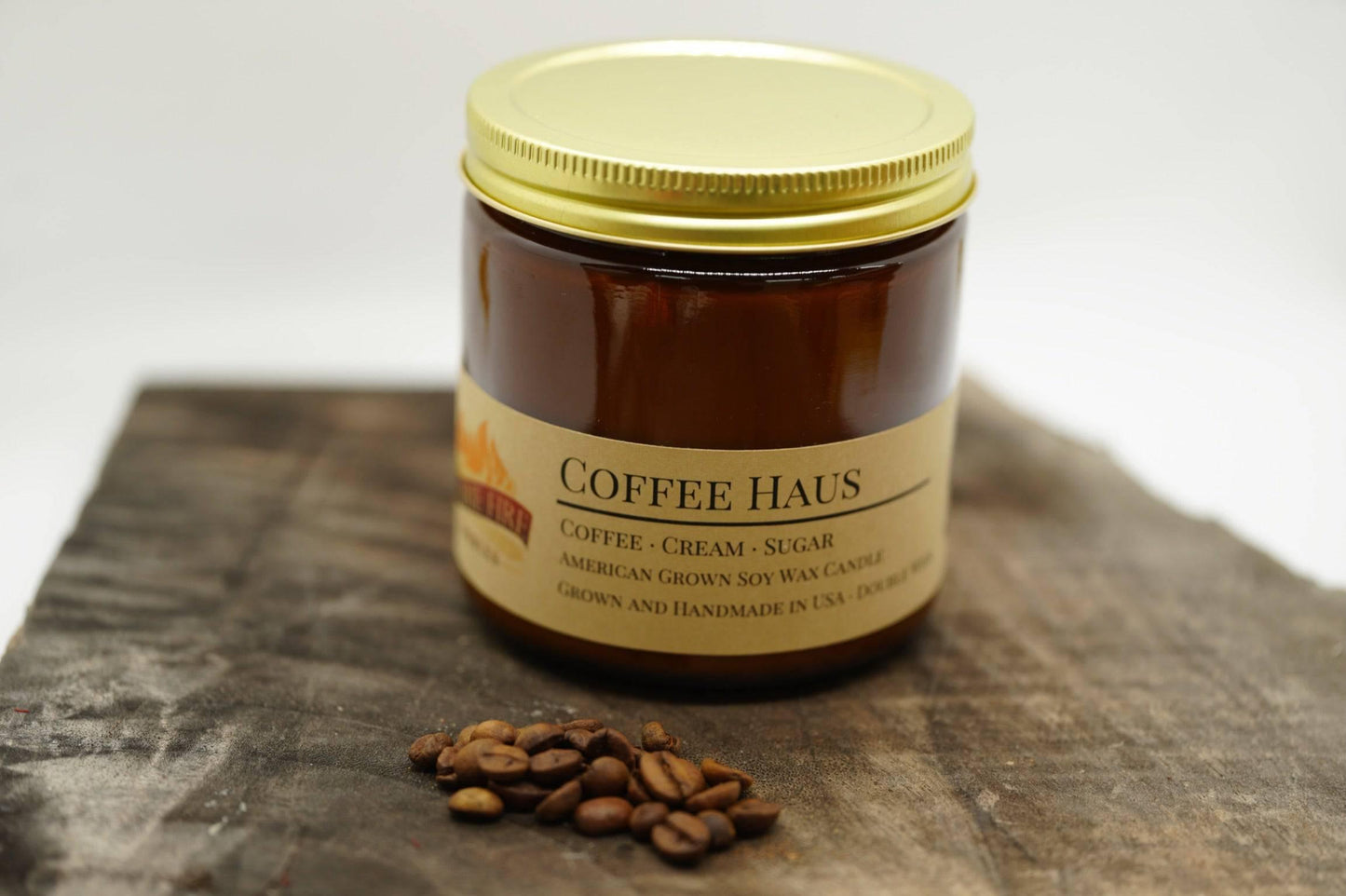 Coffee Haus Soy Wax Candle | 16 oz Double Wick Amber Apothecary Jar-3