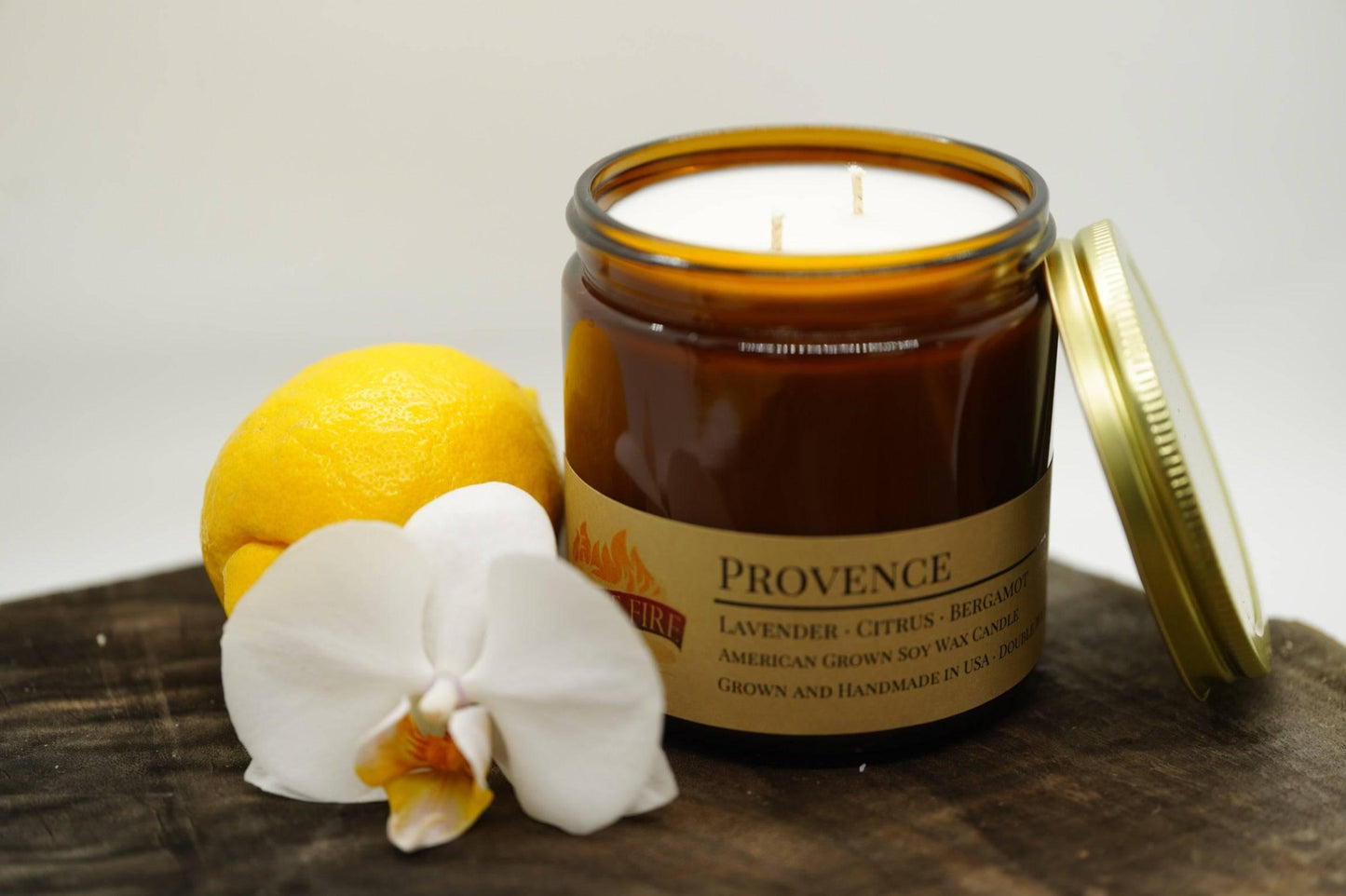 Provence (Lavender) Soy Wax Candle | 16 oz Double Wick Amber Apothecary Jar-1