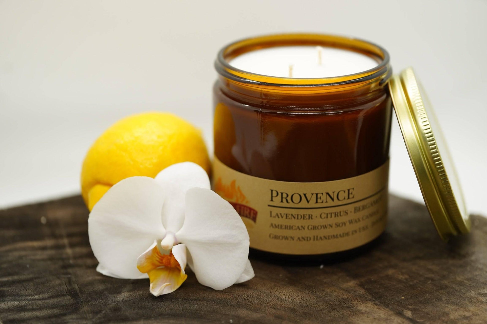 Provence (Lavender) Soy Wax Candle | 16 oz Double Wick Amber Apothecary Jar-2