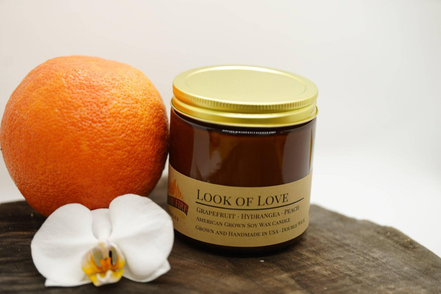 Look of Love Soy Wax Candle | 16 oz Double Wick Amber Apothecary Jar-3