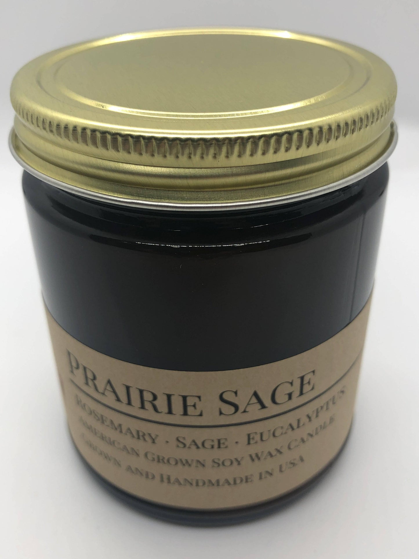 Prairie Sage Soy Wax Candle | 9 oz Amber Apothecary Jar-4