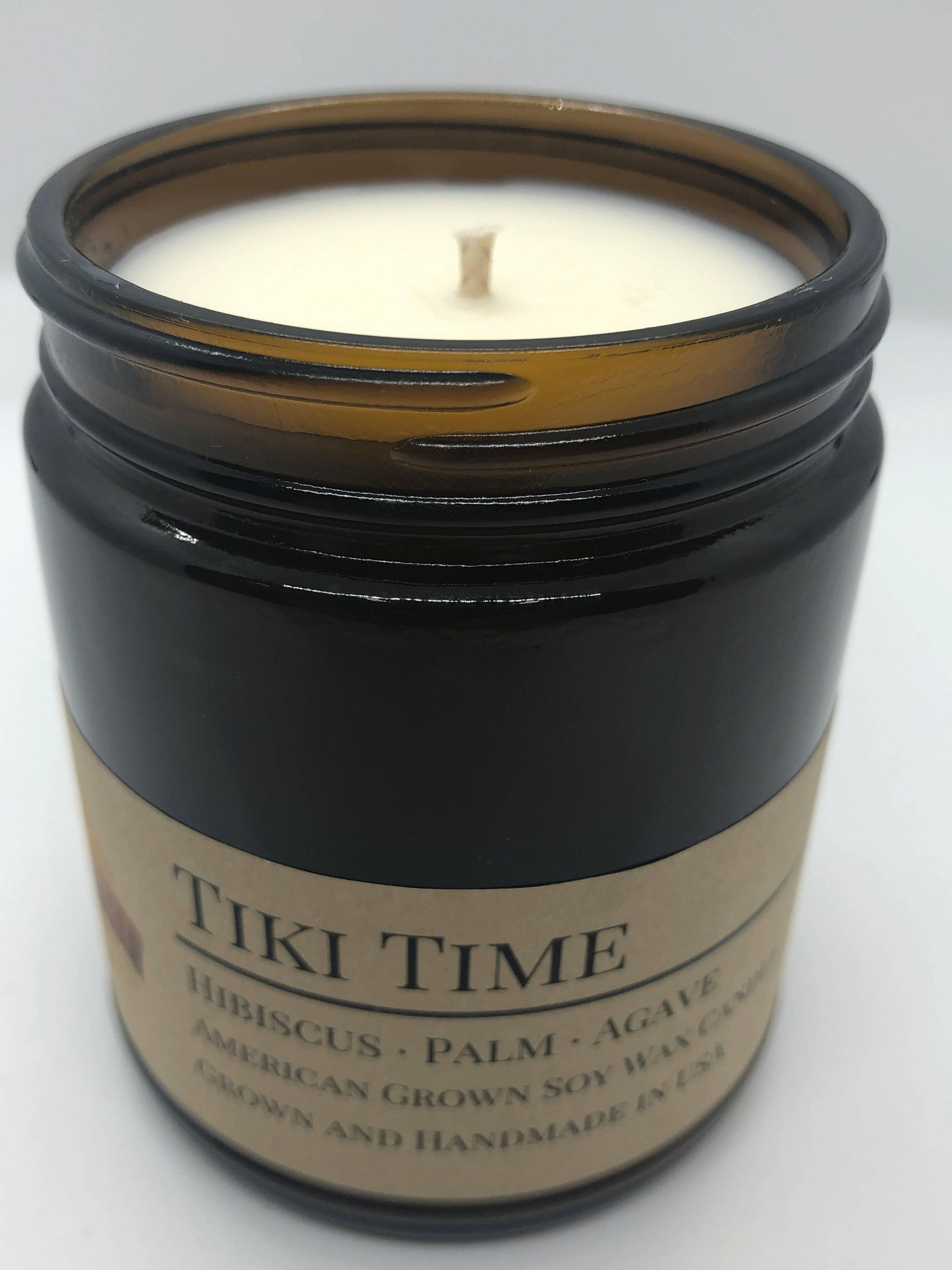 Tiki Time Soy Wax Candle | 9 oz Amber Apothecary Jar-3