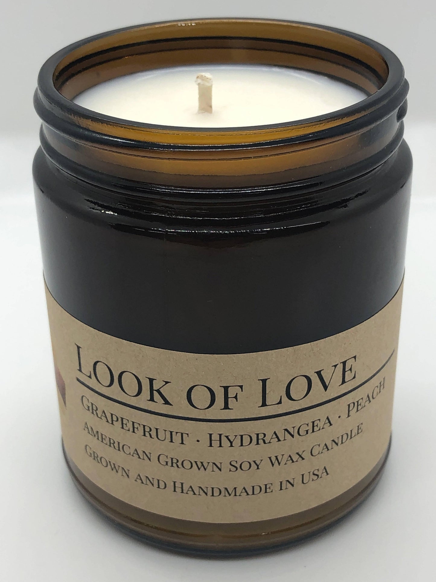 Look of Love Soy Wax Candle | 9 oz Amber Apothecary Jar-3