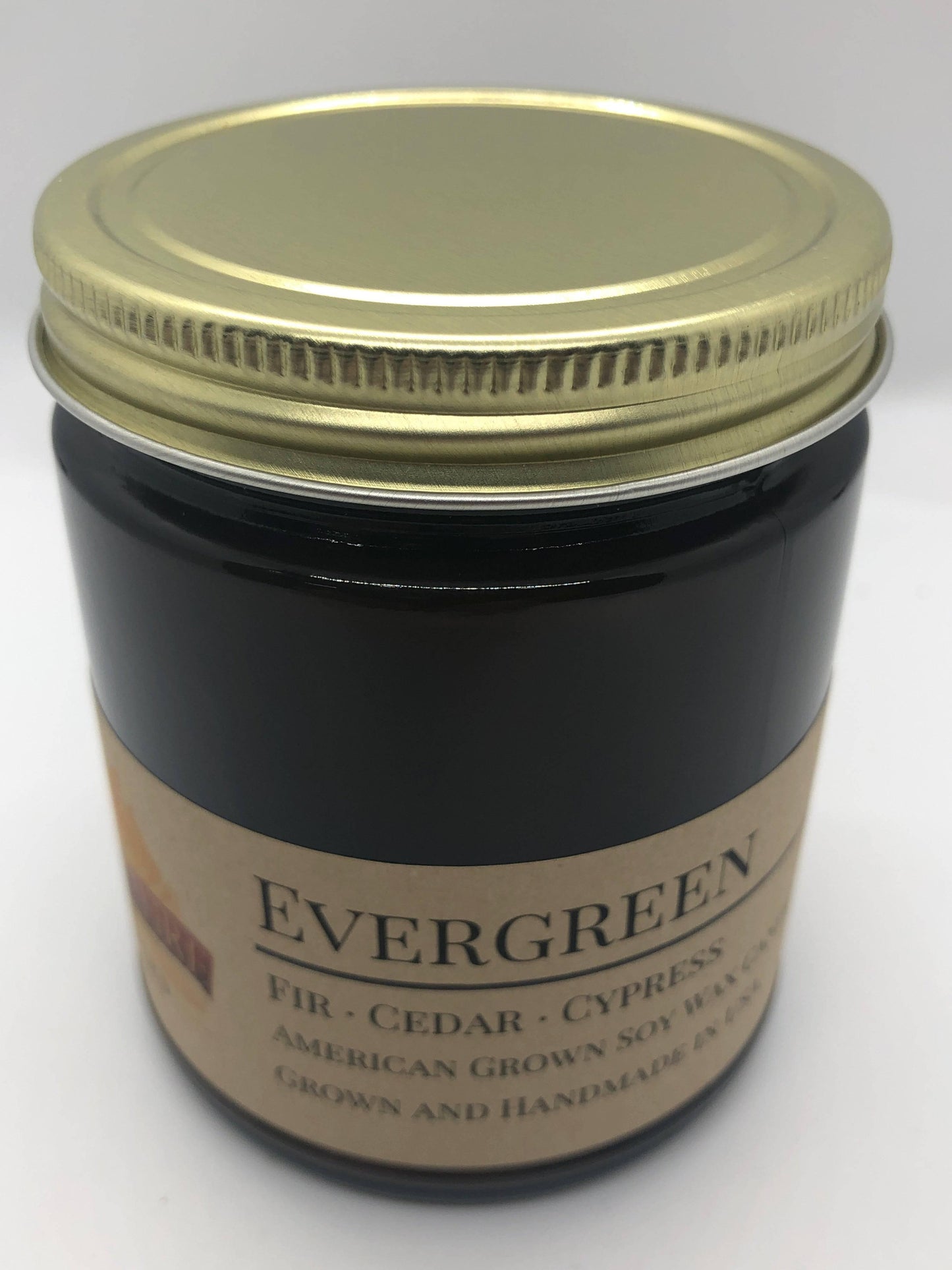 Evergreen Soy Wax Candle | 9 oz Amber Apothecary Jar-3