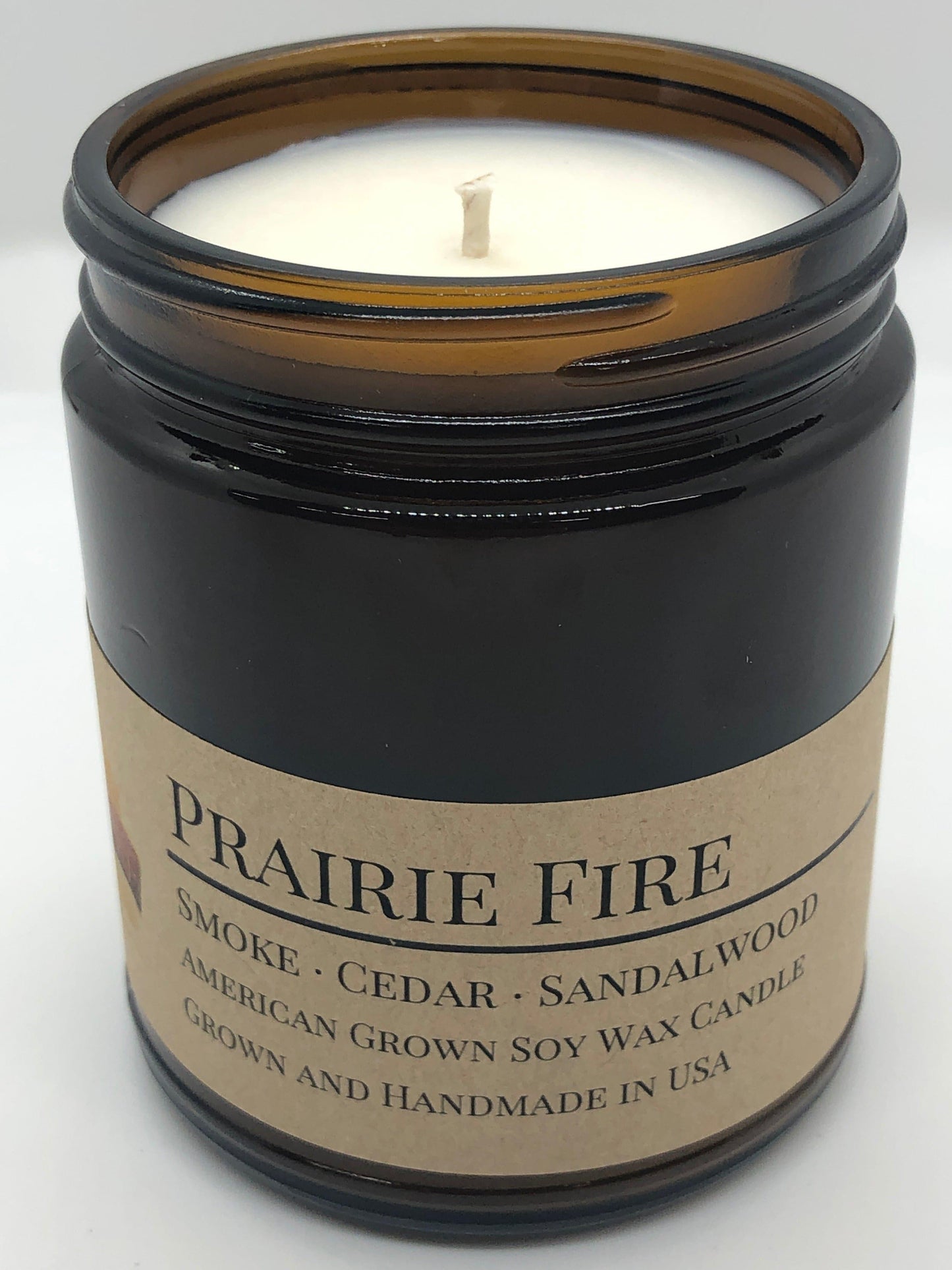 Prairie Fire Soy Wax Candle | 9 oz Amber Apothecary Jar-3