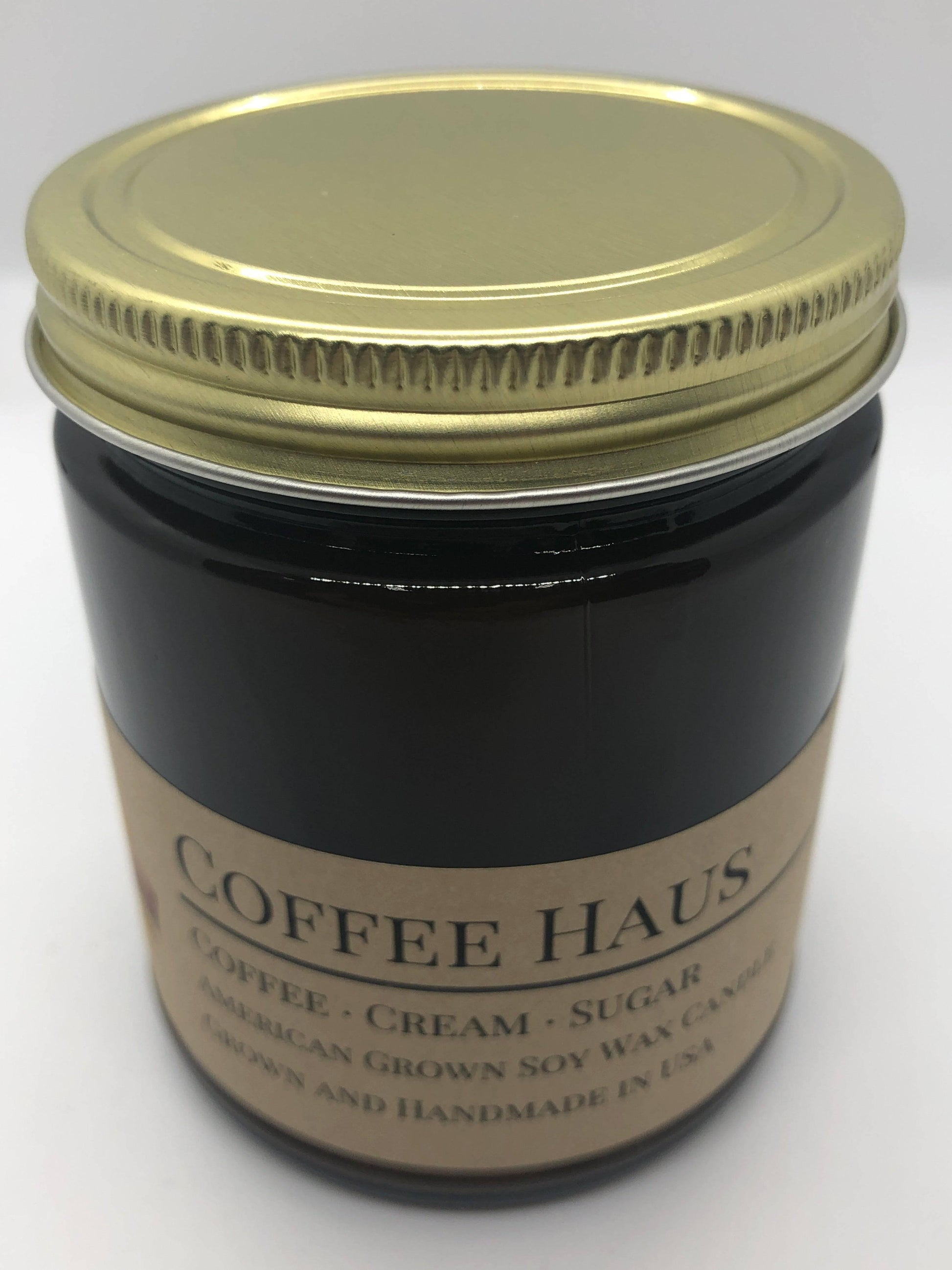 Coffee Haus Soy Wax Candle | 9 oz Amber Apothecary Jar-3