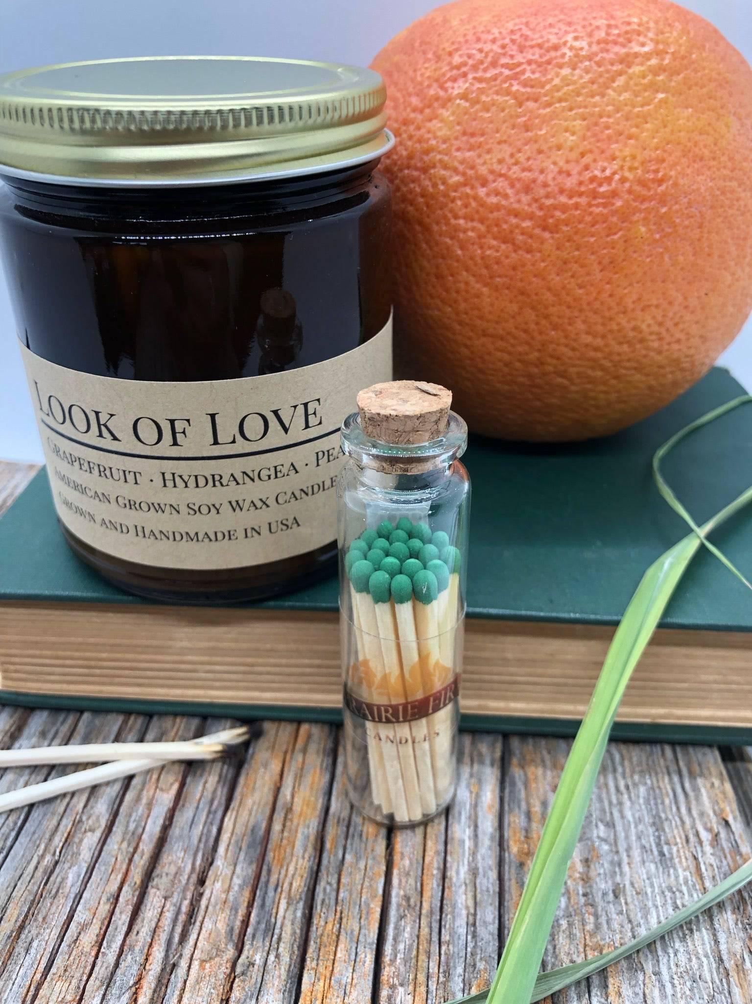 Look of Love Soy Wax Candle | 9 oz Amber Apothecary Jar-1