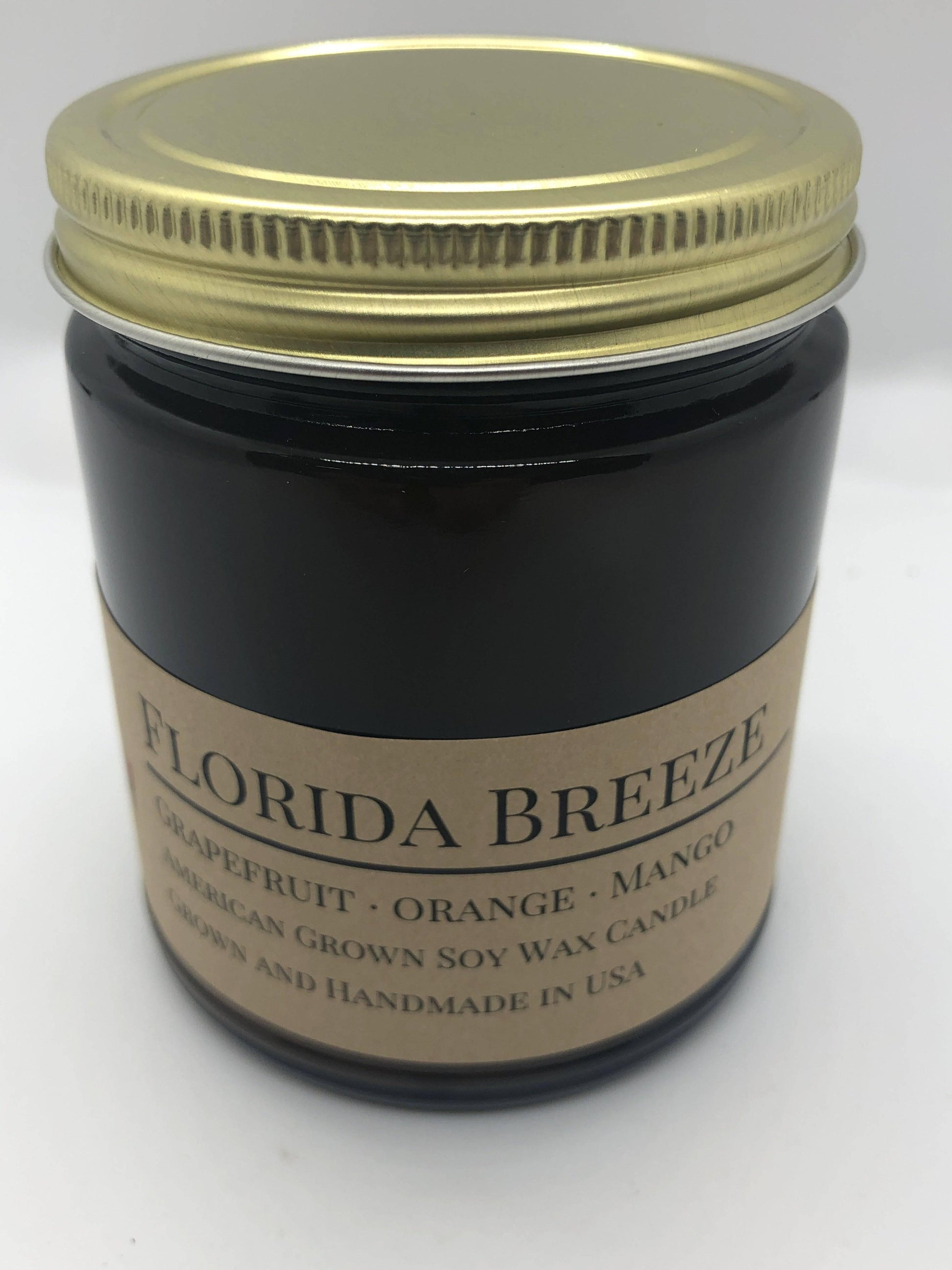 Florida Breeze Soy Wax Candle | 9 oz Amber Apothecary Jar-4