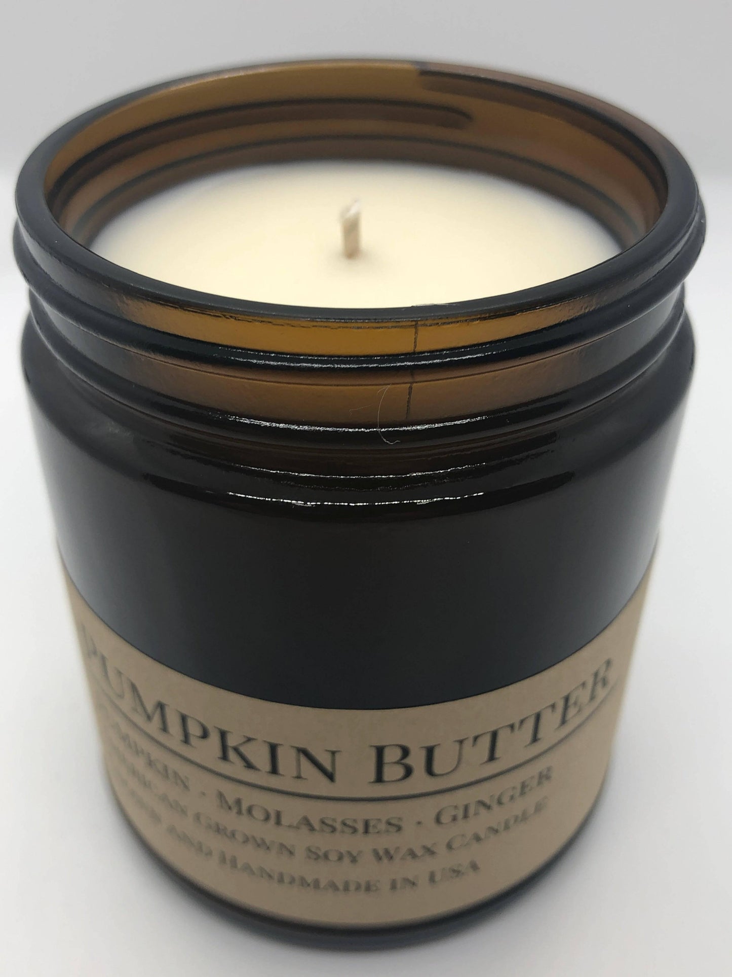 Pumpkin Butter Soy Wax Candle | 9 oz Amber Apothecary Jar-3