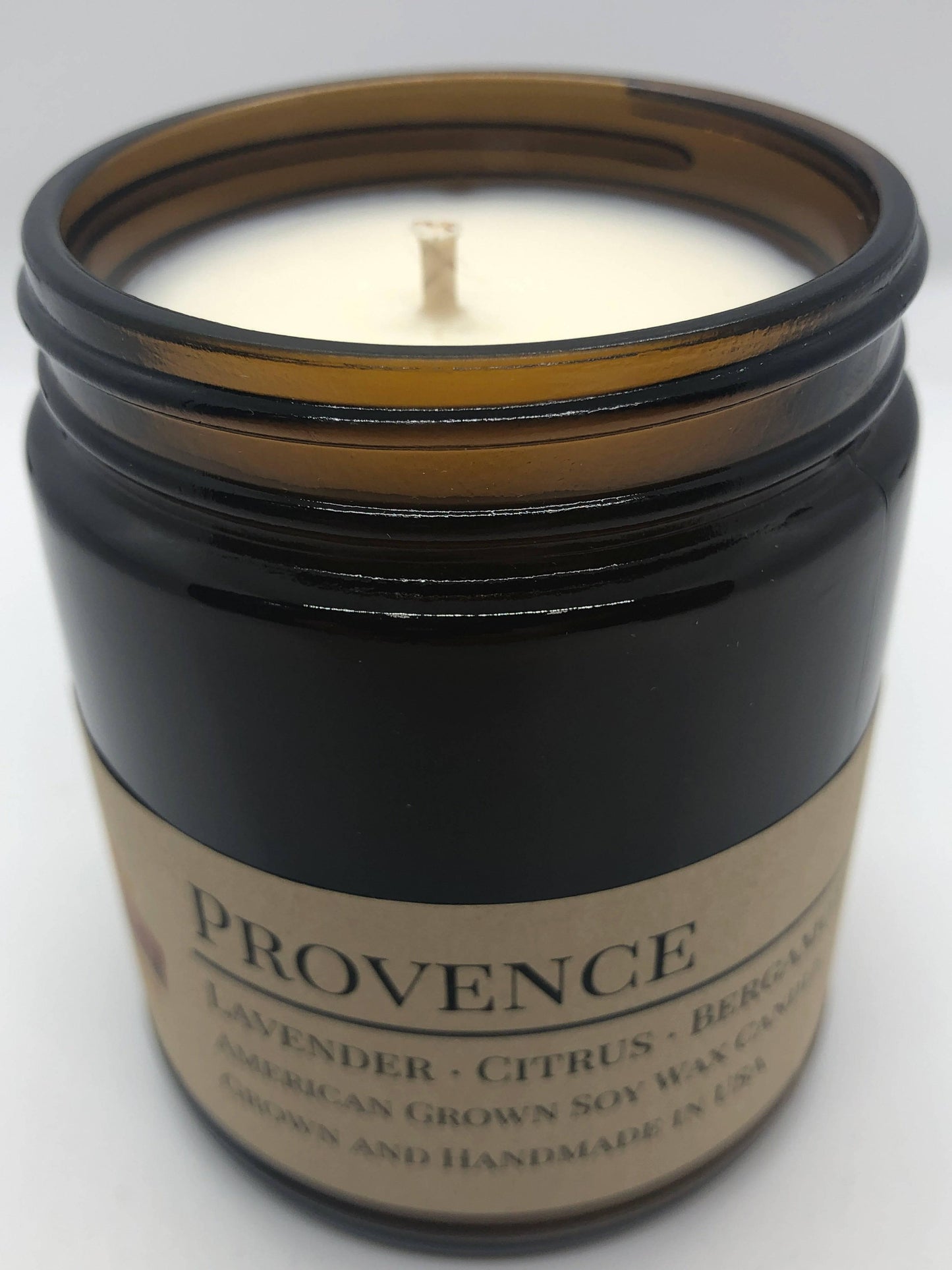 Provence (Lavender) Soy Wax Candle | 9 oz Amber Apothecary Jar-3