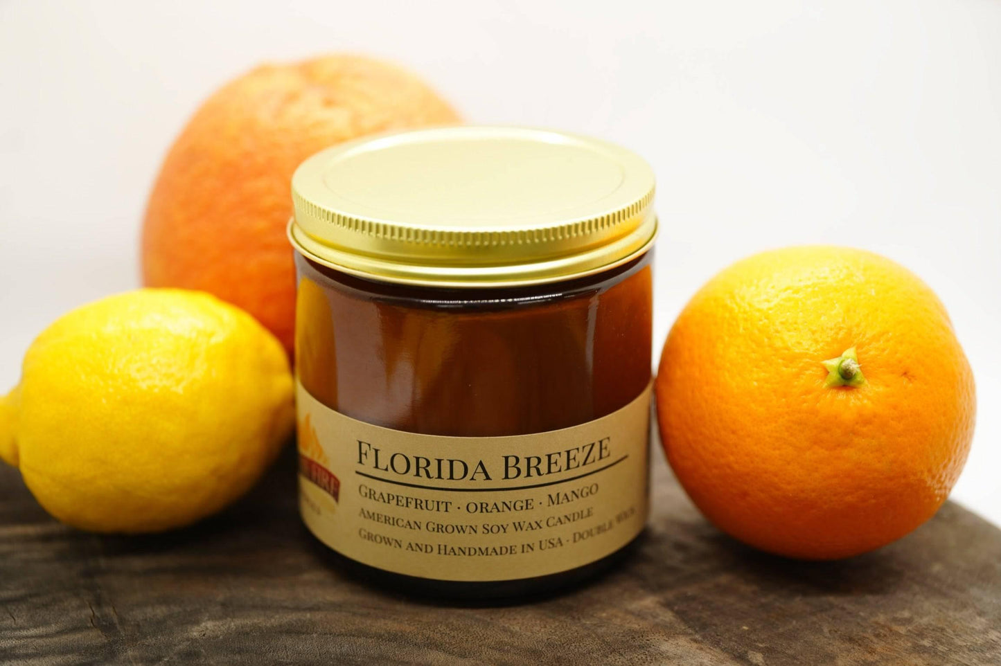 Florida Breeze Soy Wax Candle | 16 oz Double Wick Amber Apothecary Jar-2