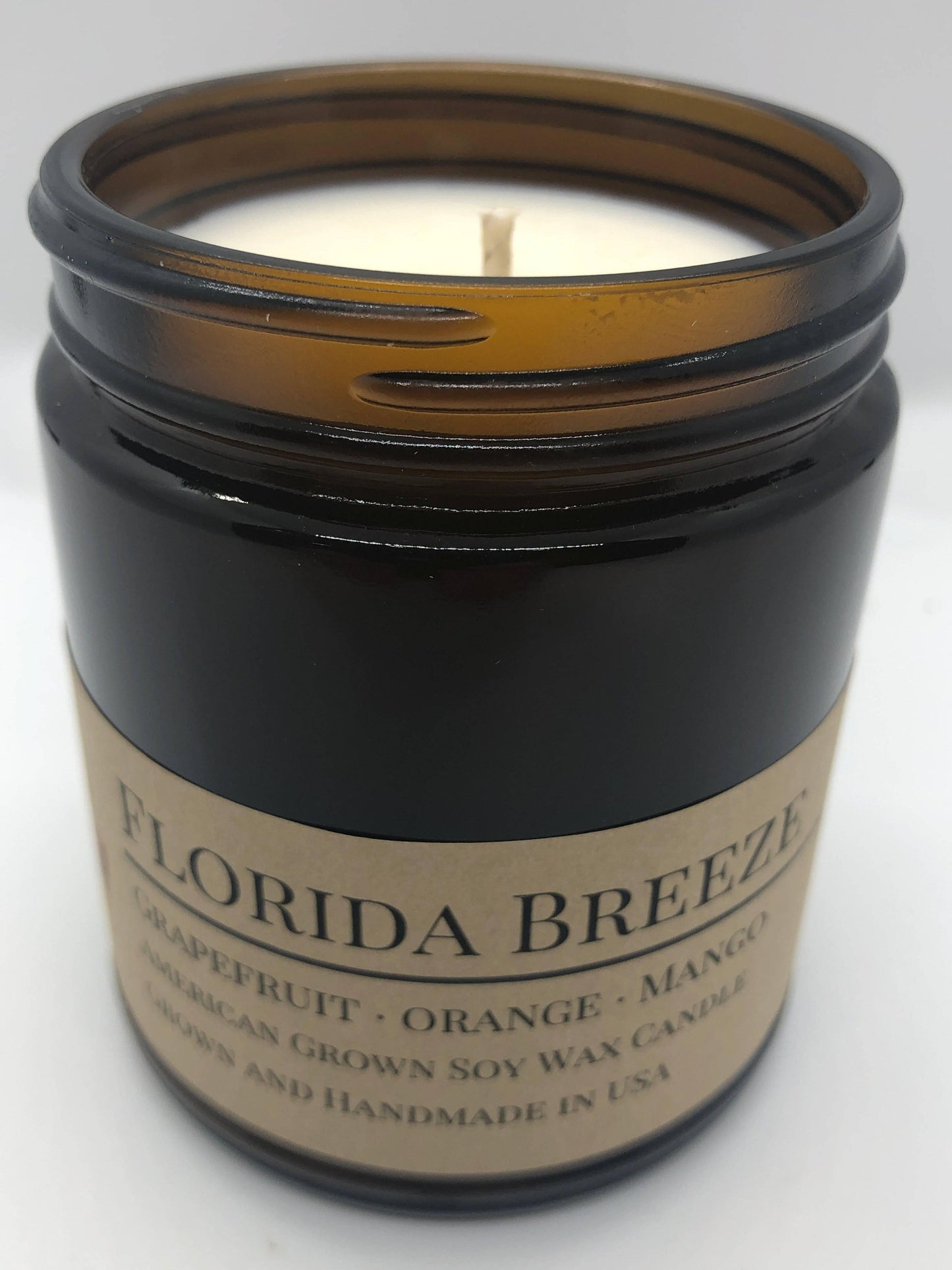 Florida Breeze Soy Wax Candle | 9 oz Amber Apothecary Jar-3