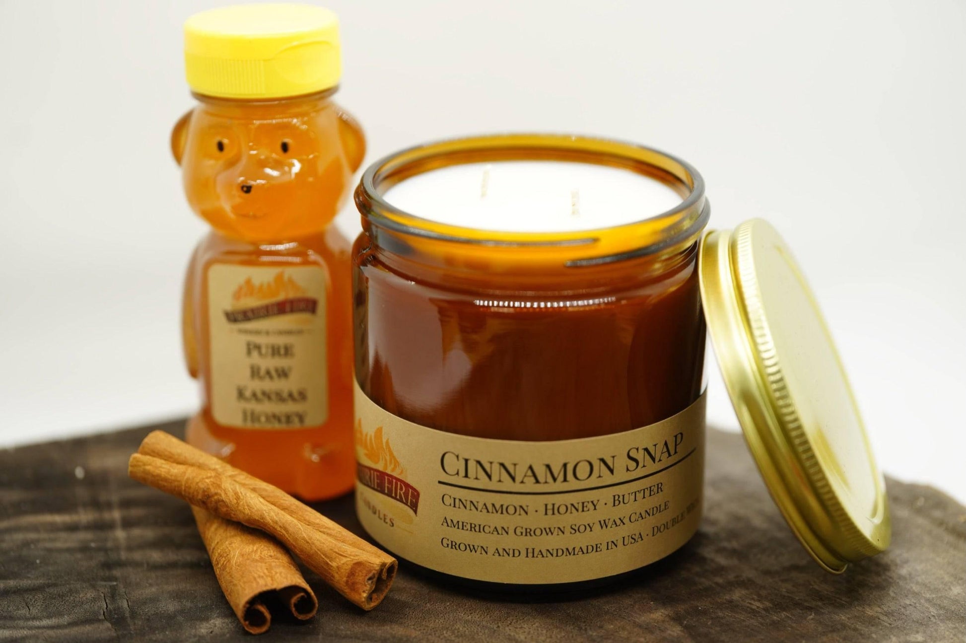 Cinnamon Snap Soy Wax Candle | 16 oz Double Wick Amber Apothecary Jar-2