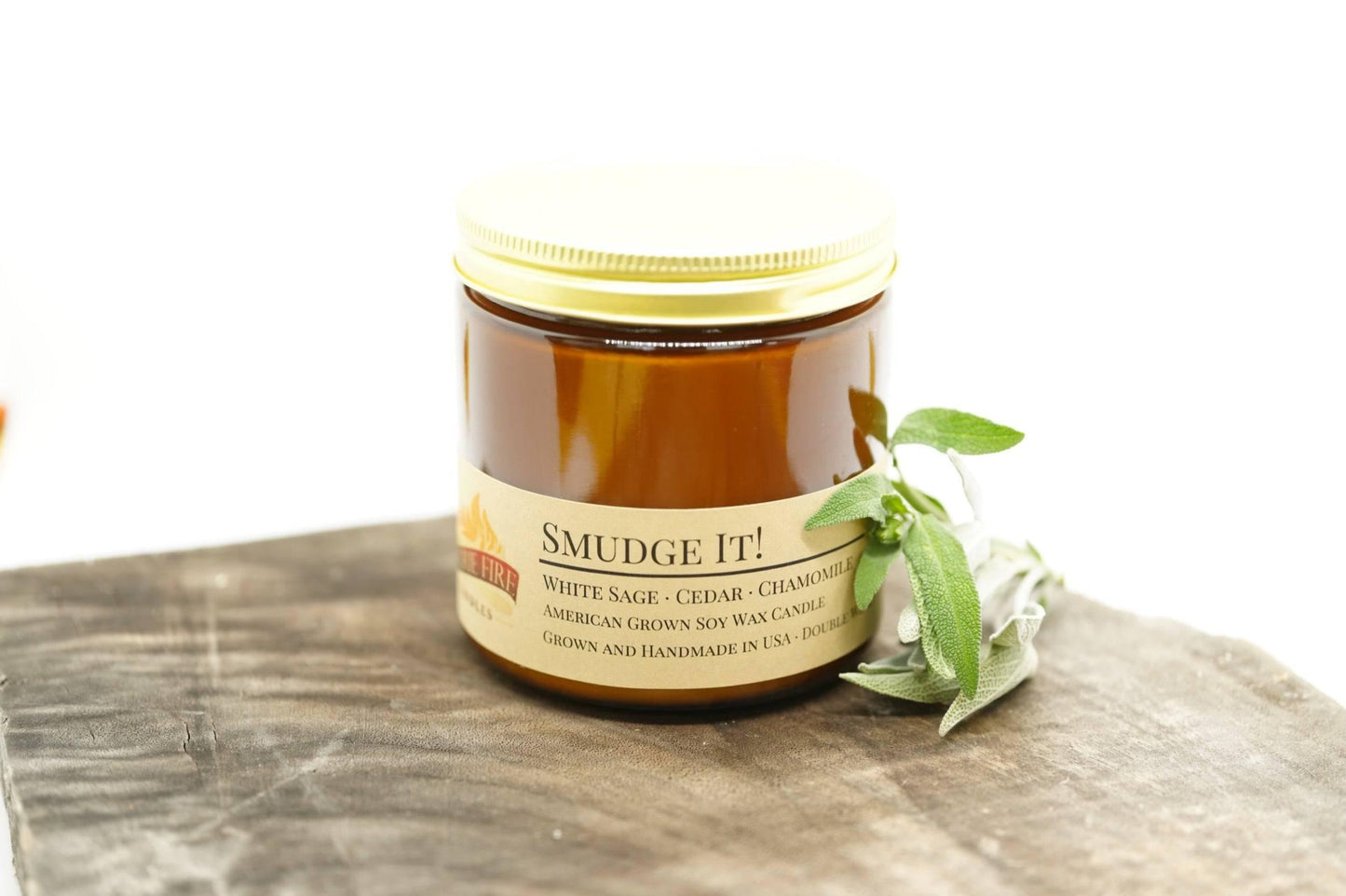 Smudge It! Soy Wax Candle | 16 oz Double Wick Amber Apothecary Jar-1