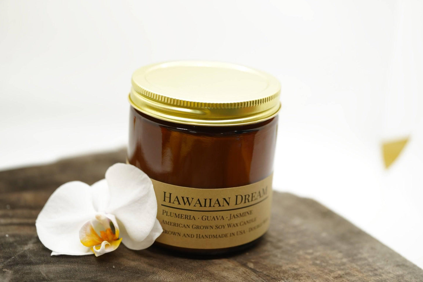 Hawaiian Dream Soy Wax Candle | 16 oz Double Wick Amber Apothecary Jar-1